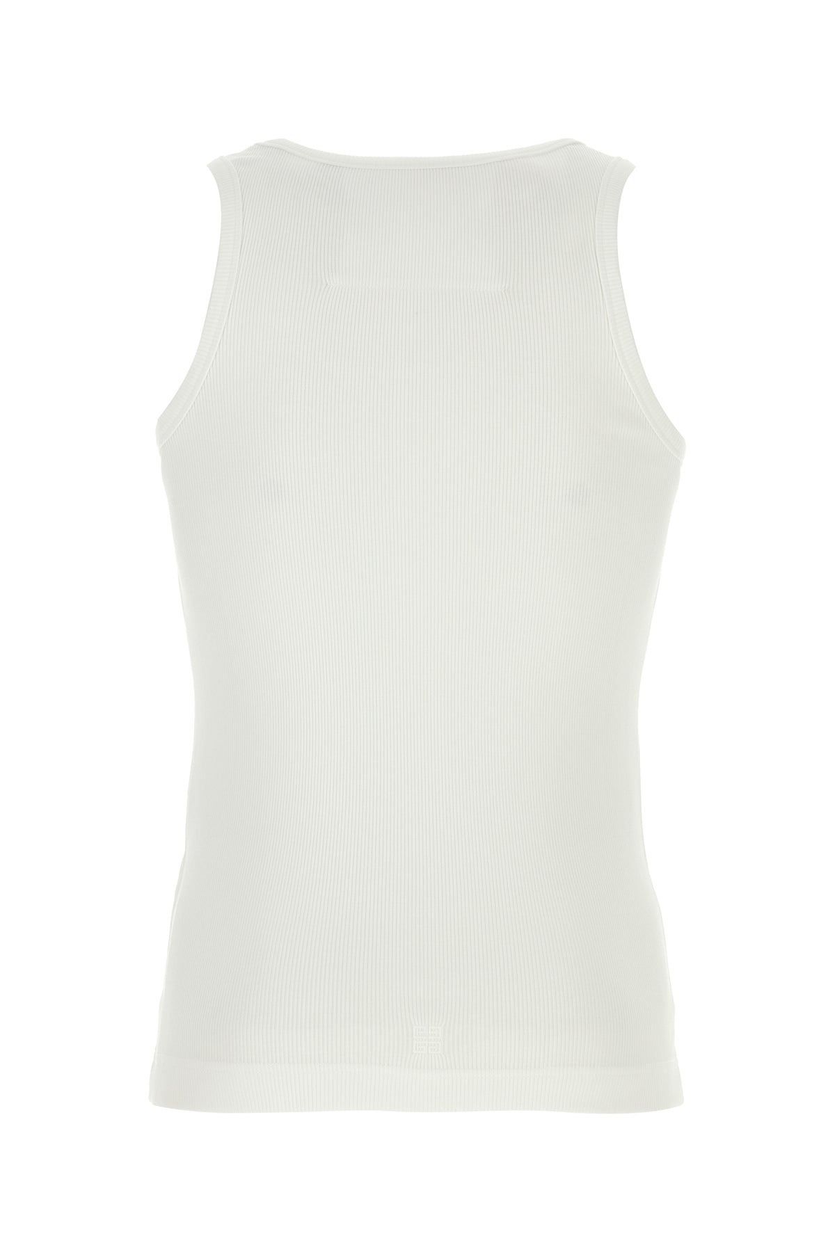 White stretch cotton tank top - 2