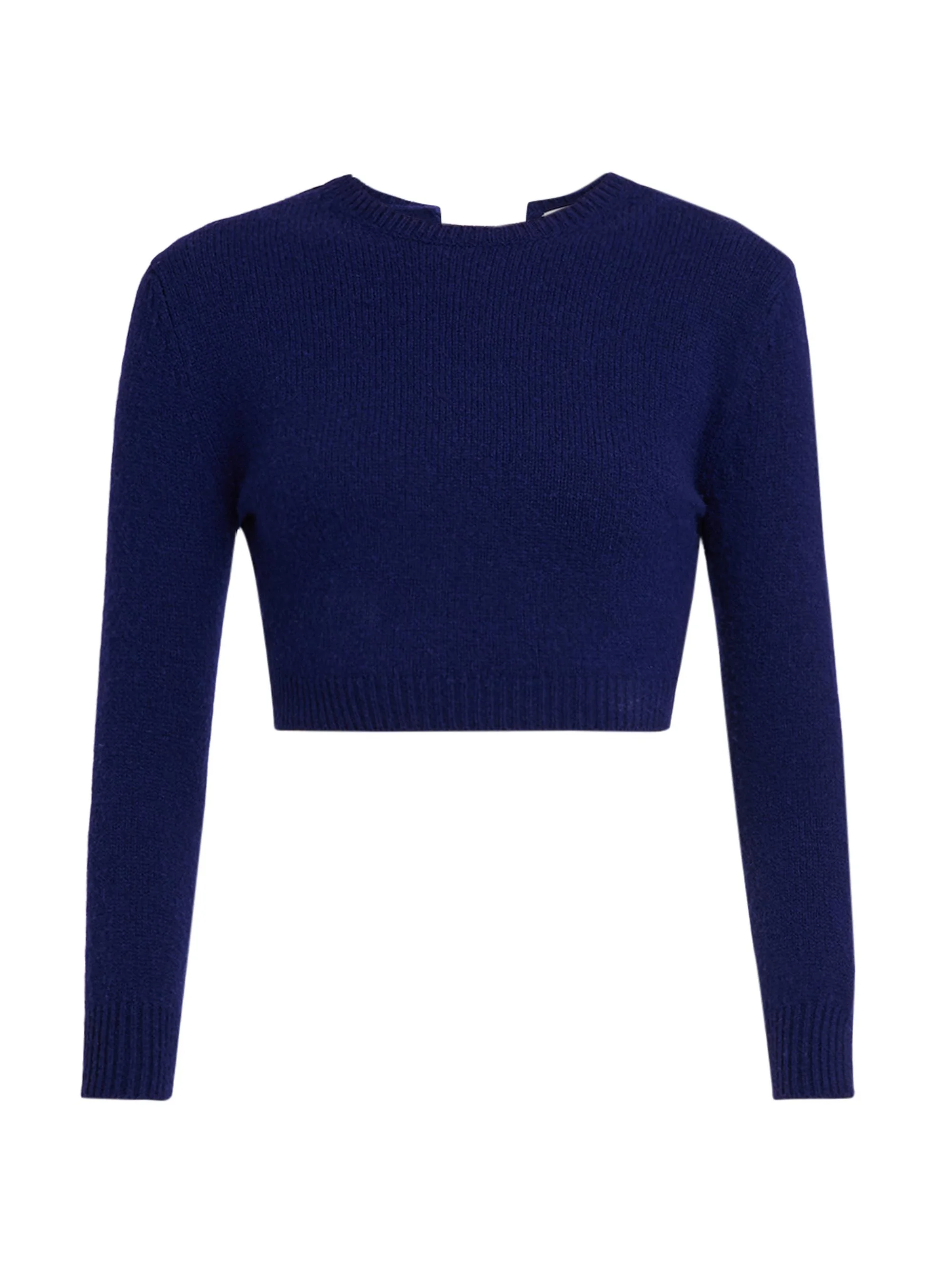 Women's Crop Wool Sweater - Ink Blue - 1