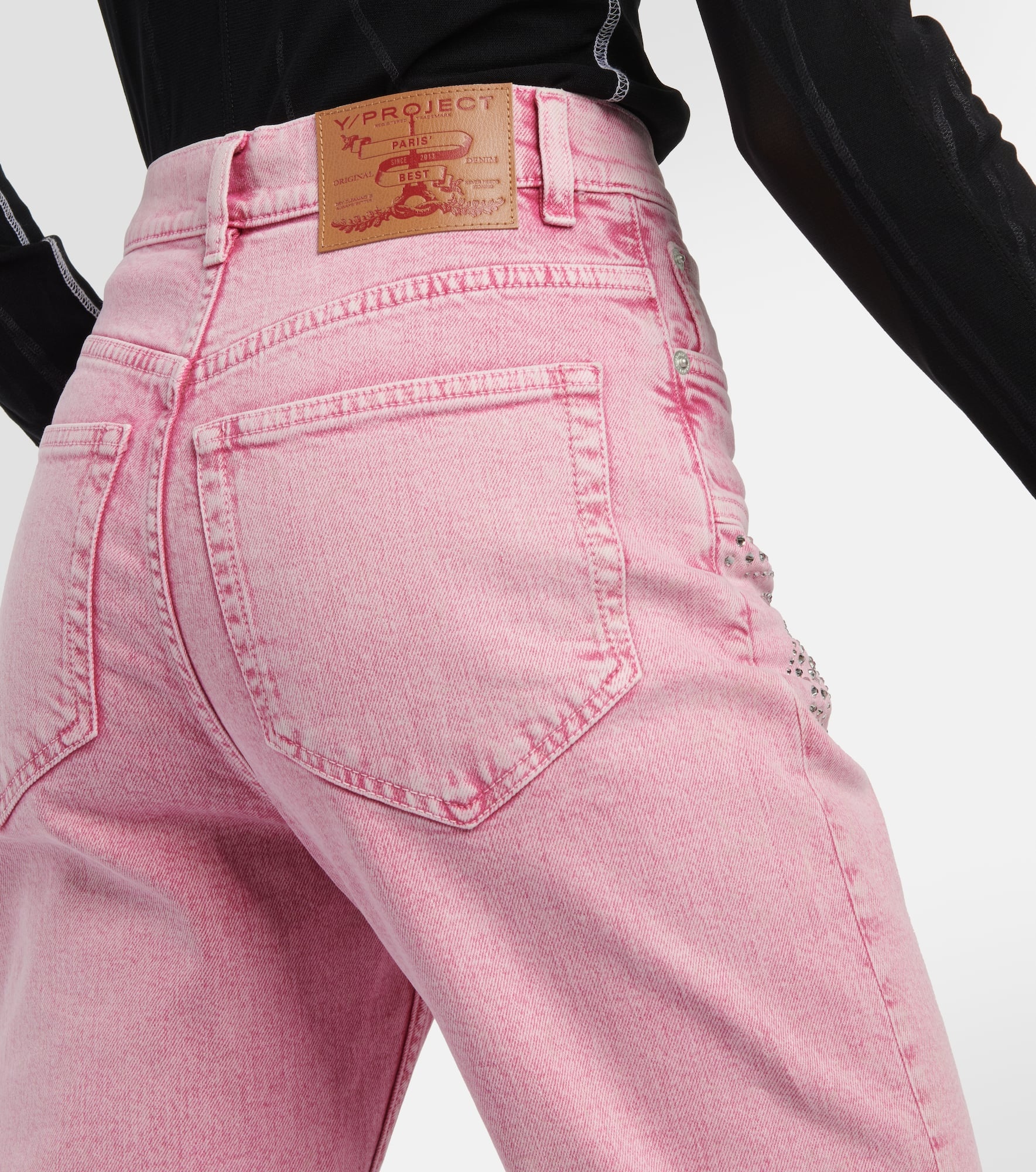 Crystal-embellished wide-leg jeans - 6