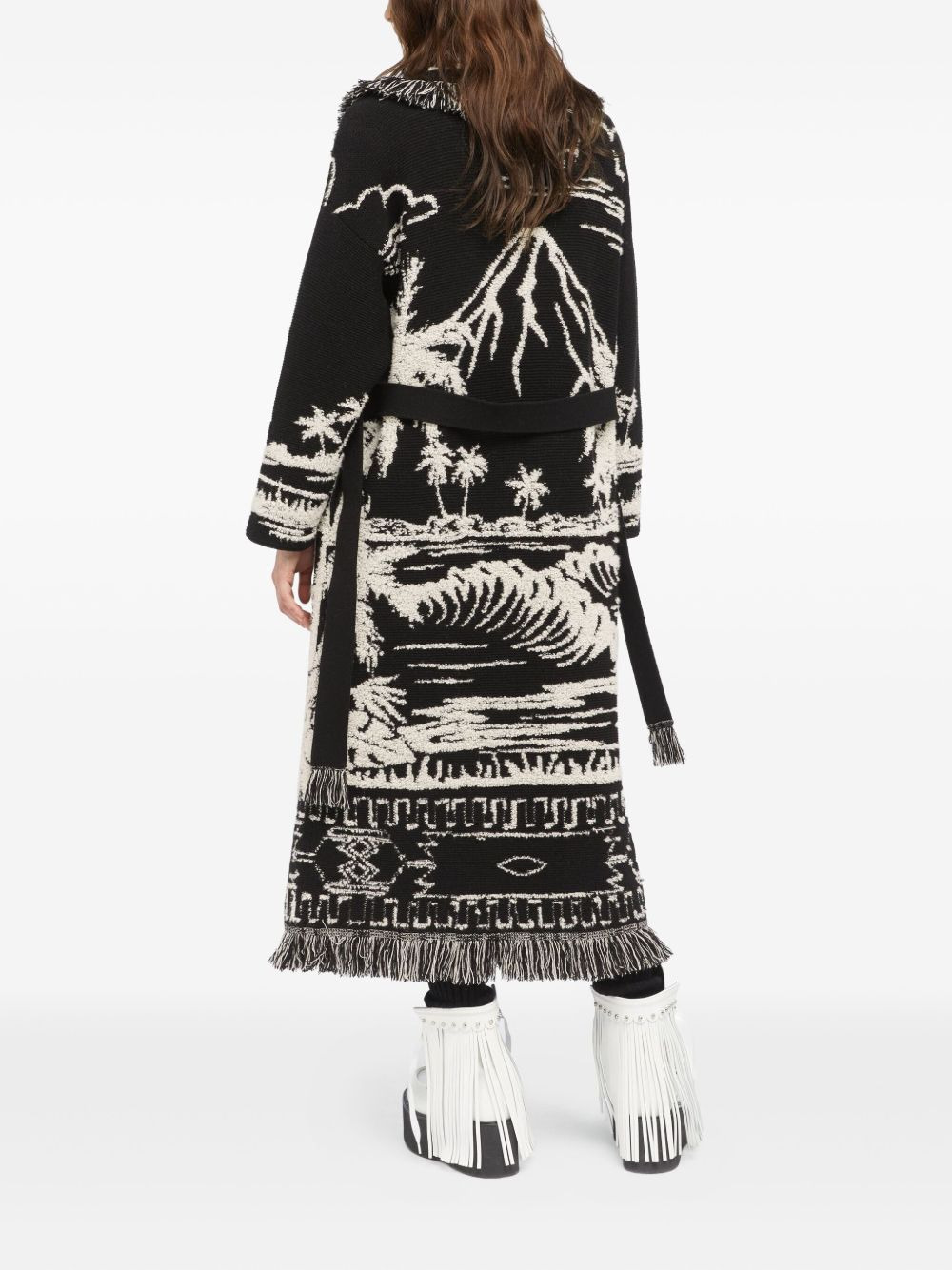 palm-tree fringe coat - 4