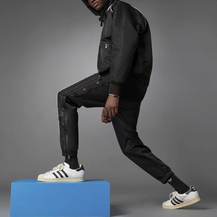 adidas originals Blue Version Series Side Zipper Sports Long Pants Black HB1695 - 5