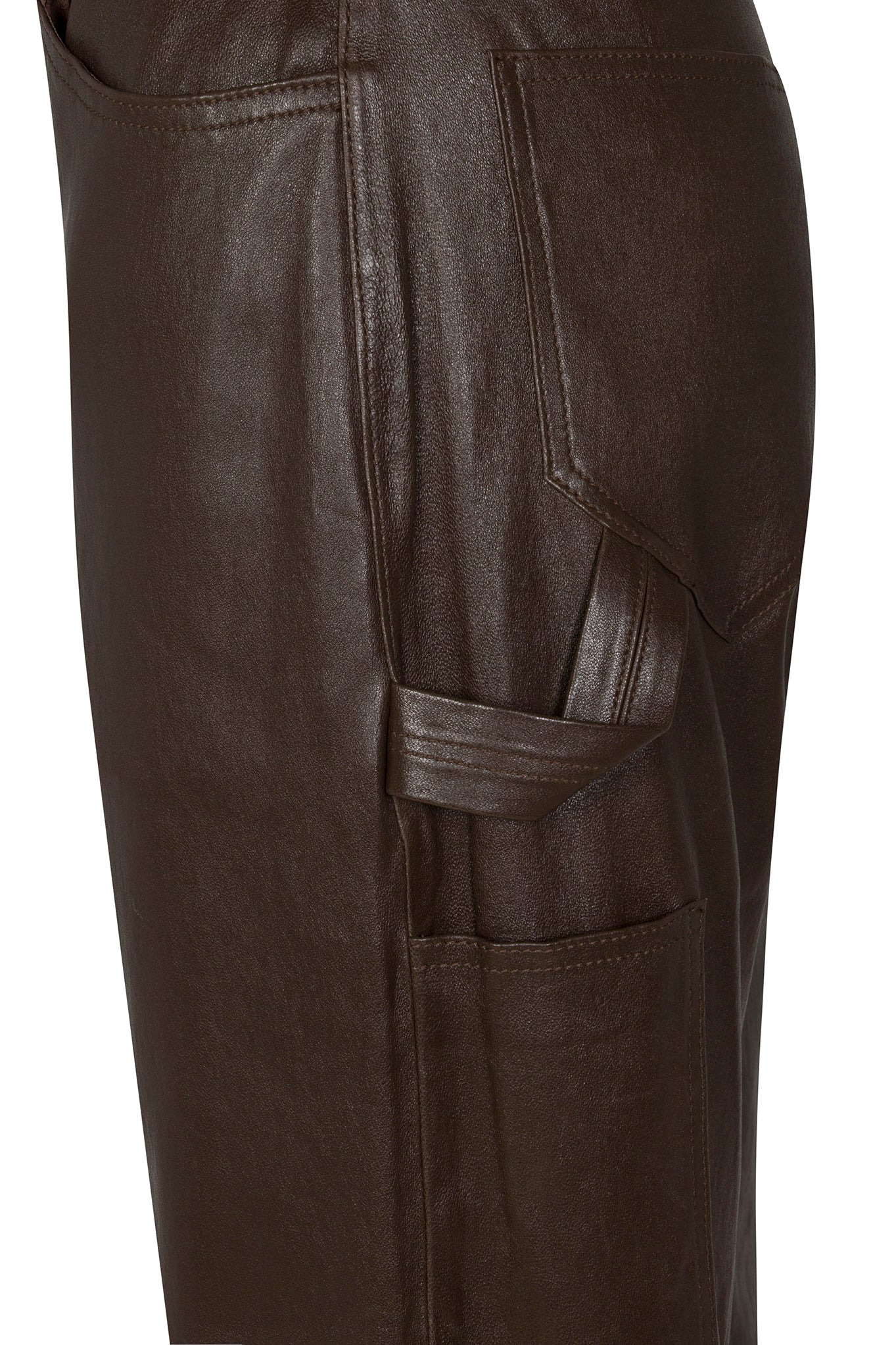 AMERICANO LEATHER CARPENTER PANTS - 6