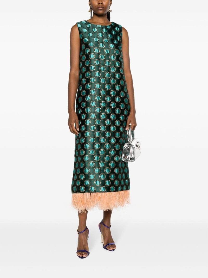 La DoubleJ Column geometric-jacquard midi dress outlook