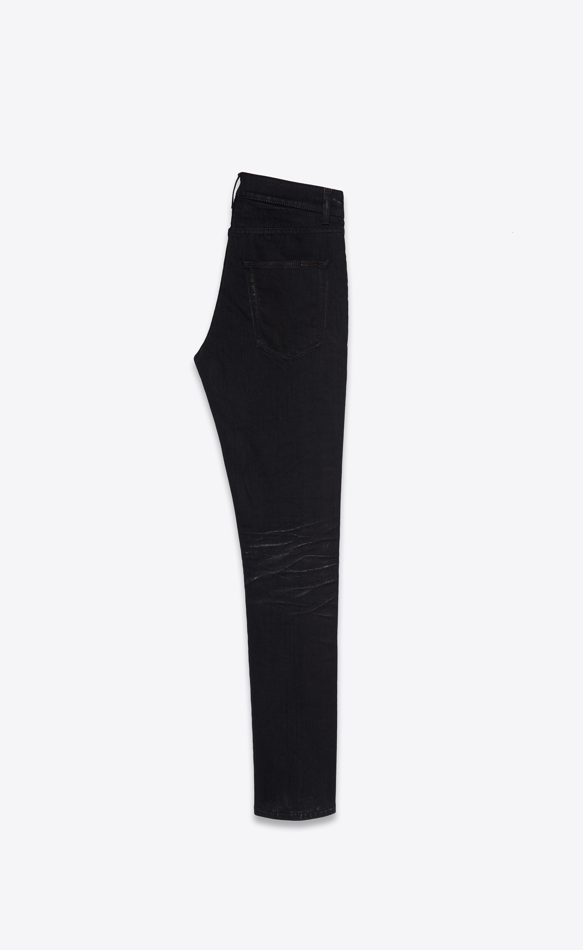 skinny-fit jeans in silver-coated black stretch denim - 2