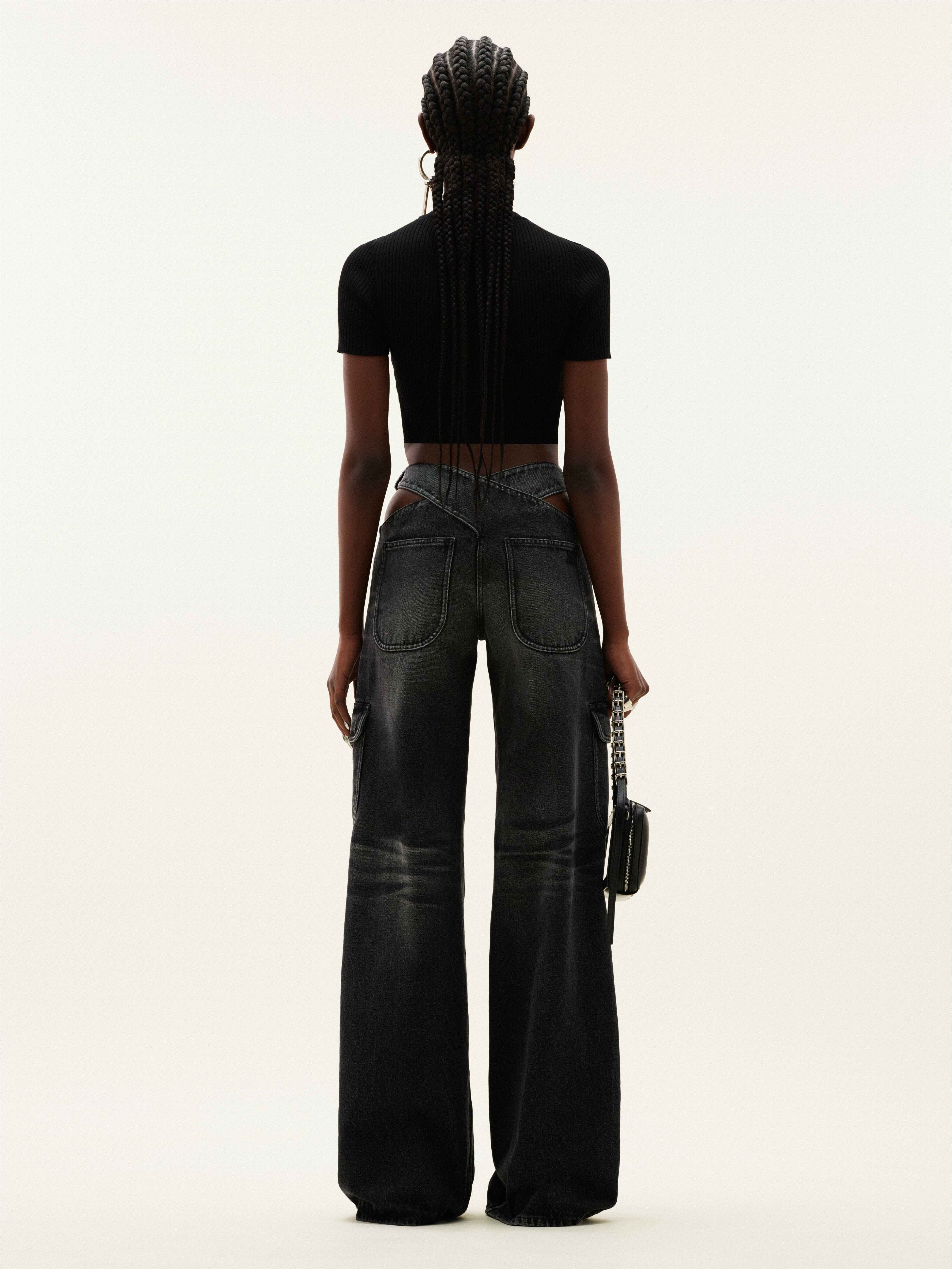 BAGGY CRISS CROSS DENIM TROUSERS - 4