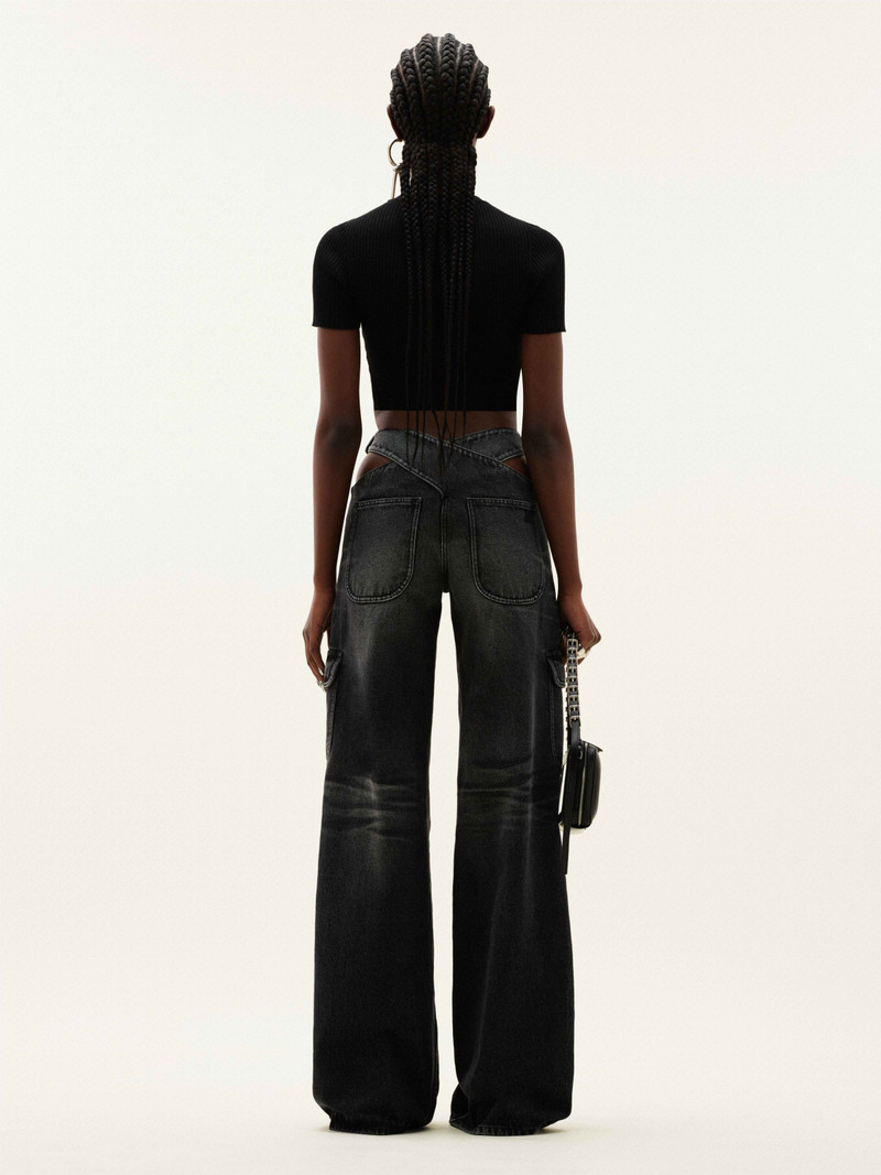 BAGGY CRISS CROSS DENIM TROUSERS 4