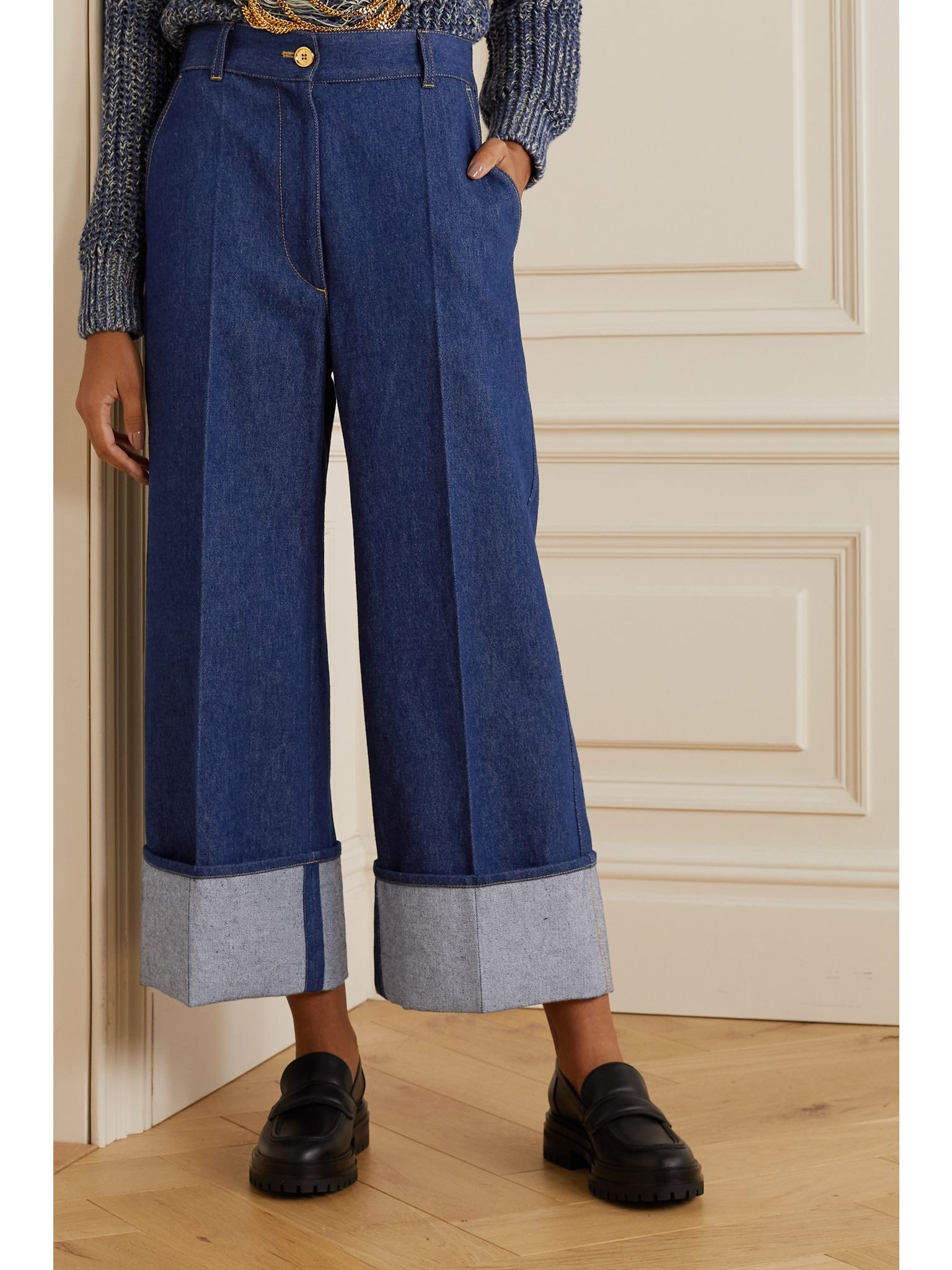 High-rise wide-leg organic jeans Blue - 3