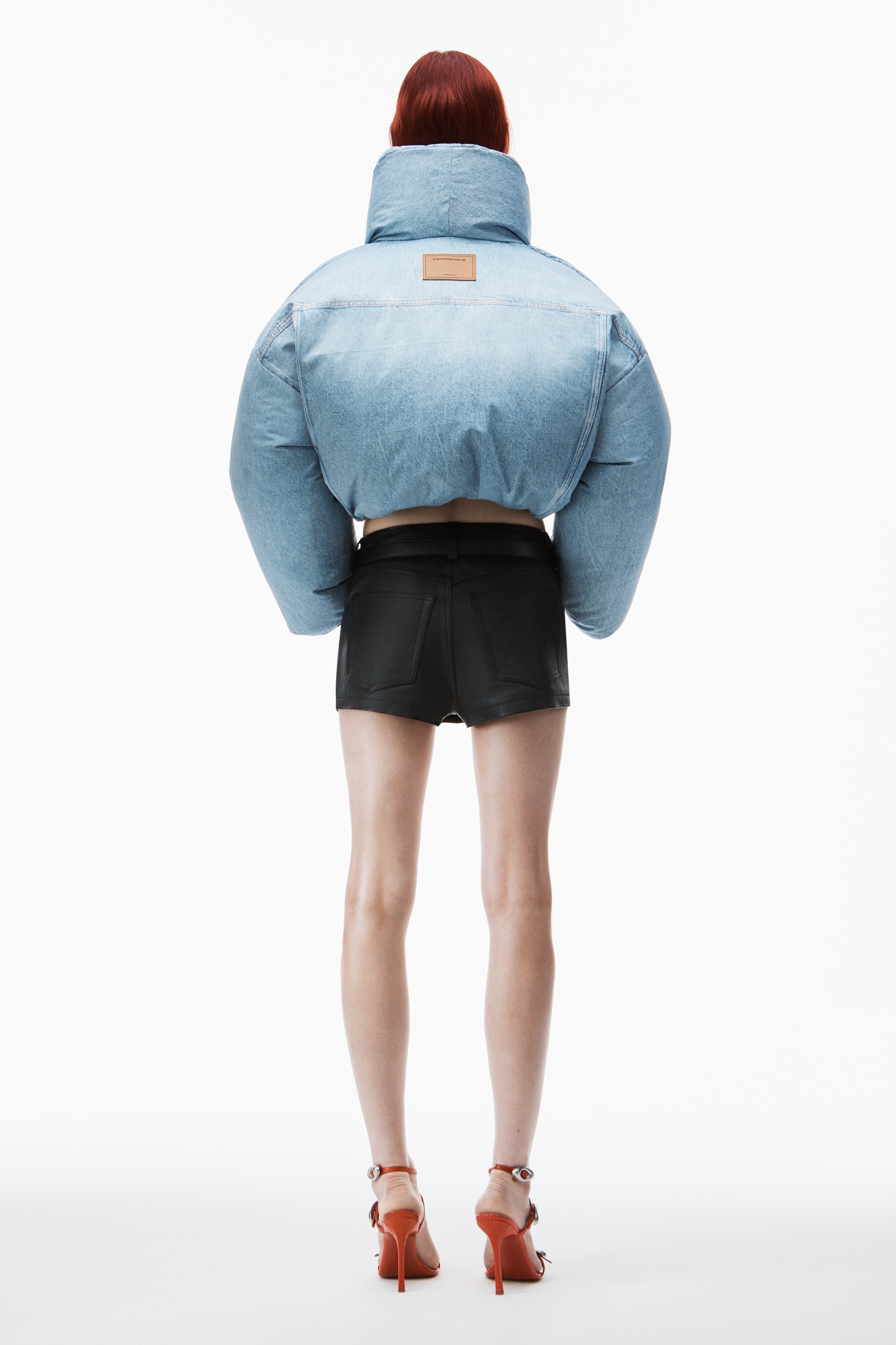 Alexander Wang oversized cropped puffer jacket in nylon