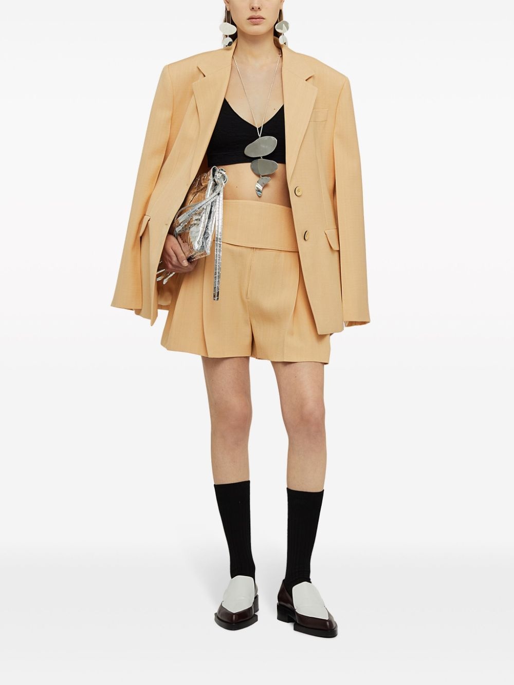 single-breasted crepe blazer - 2