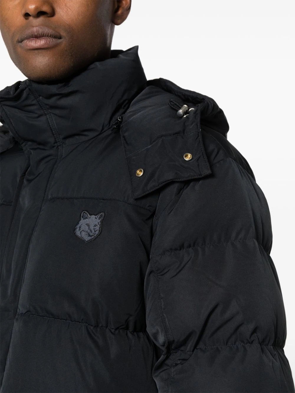 MAISON KITSUNE Men Nylon W Tonal Fox Head Patch Hooded Puffer - 5