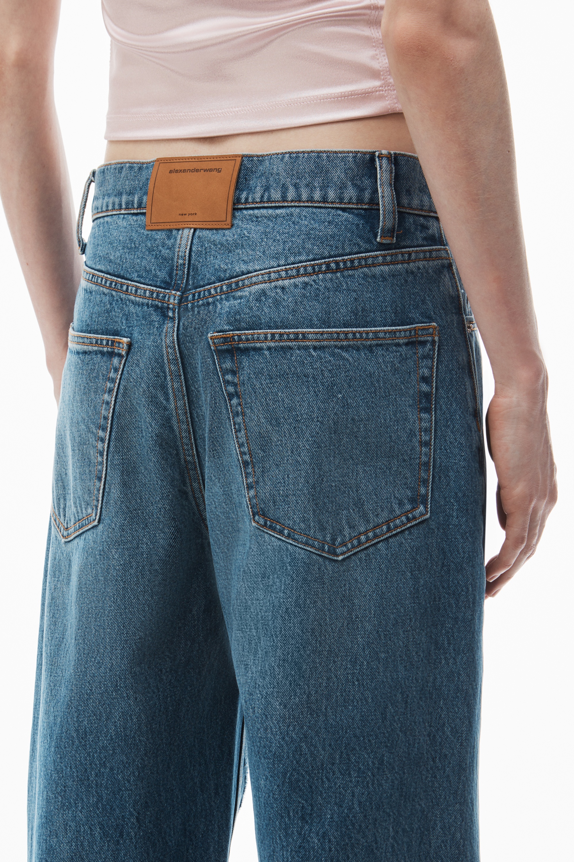 Laser Distressed Logo Jeans - 6