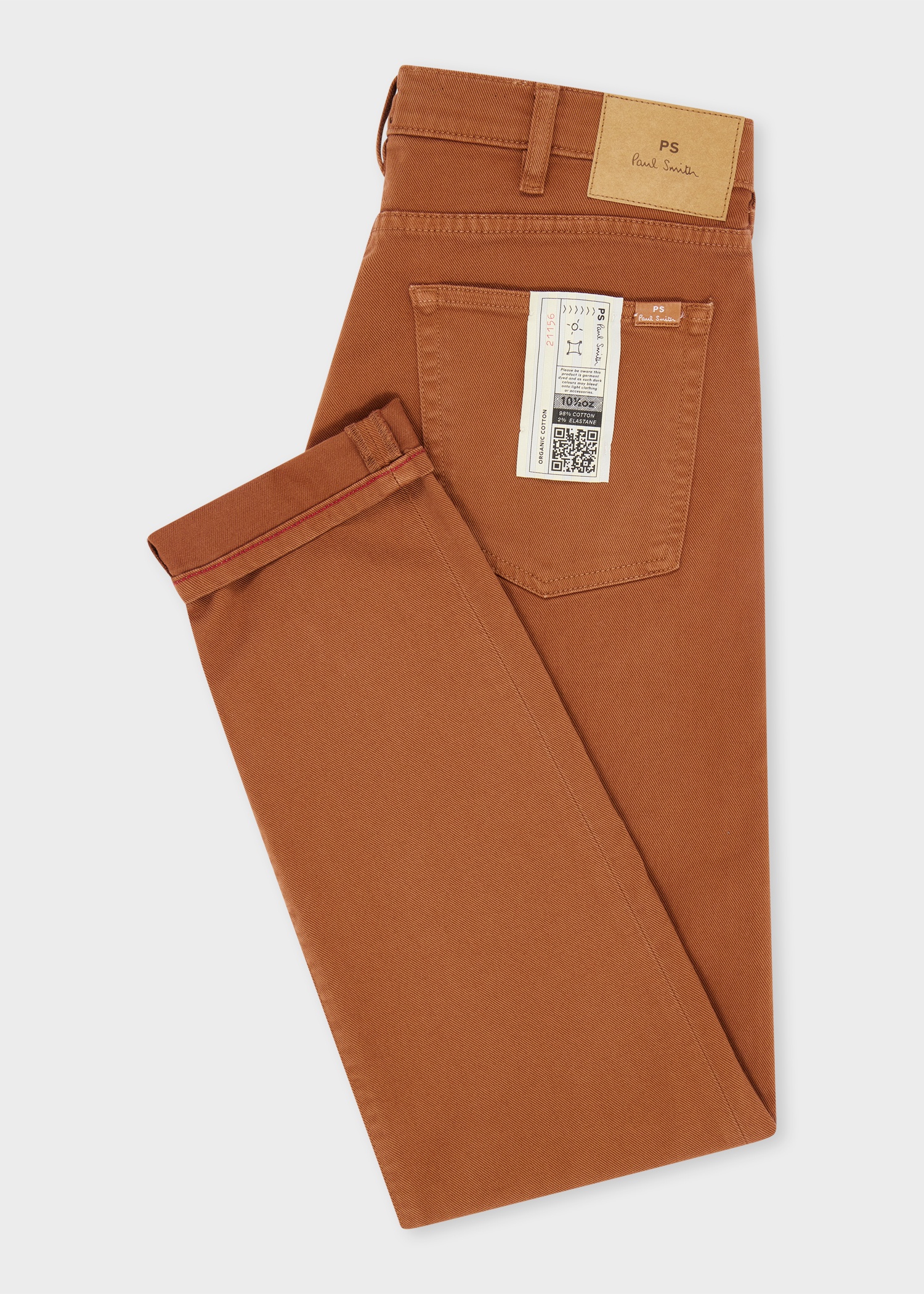 Tapered-Fit Rust Garment-Dyed Organic Cotton-Stretch Jeans - 2