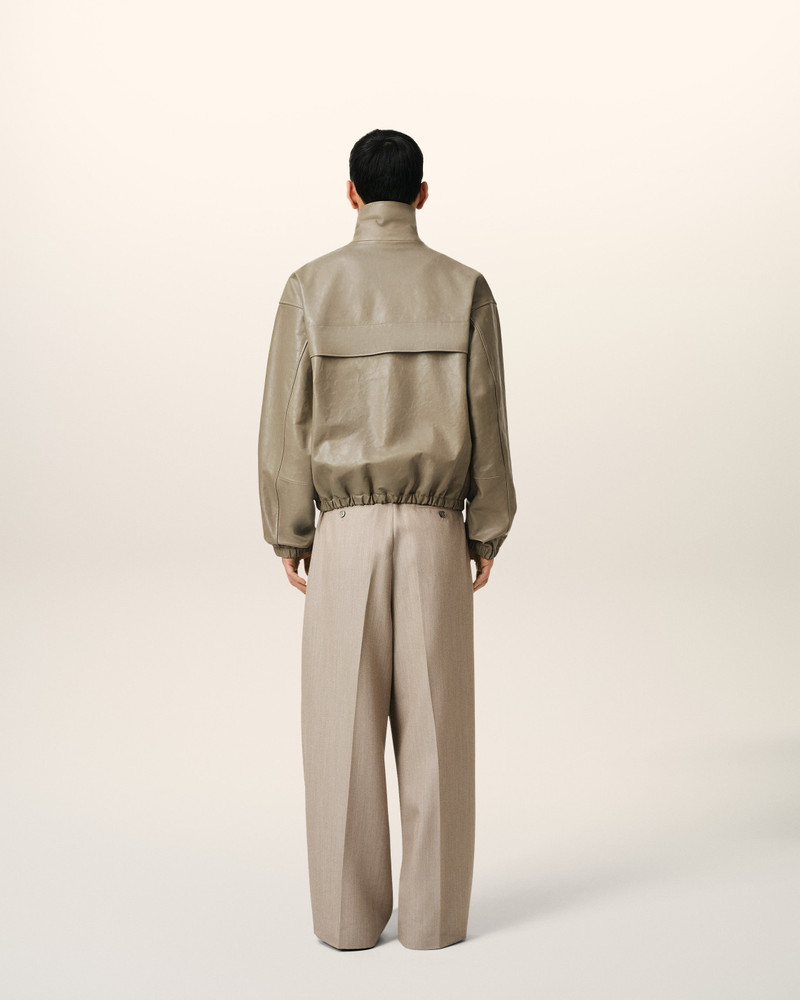 GREEN LEATHER ZIPPED JACKET 5