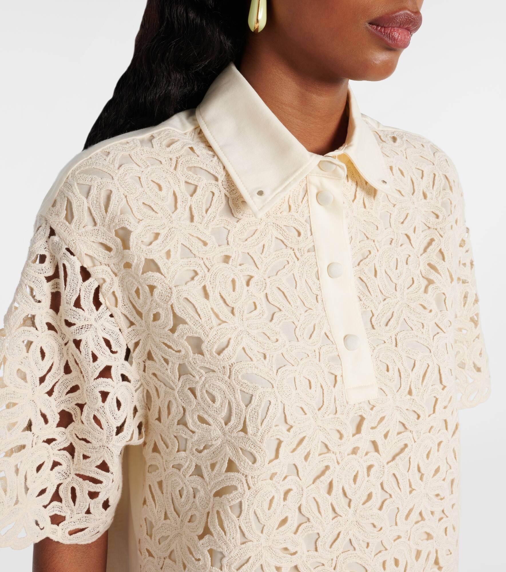 Cotton-blend lace minidress - 4