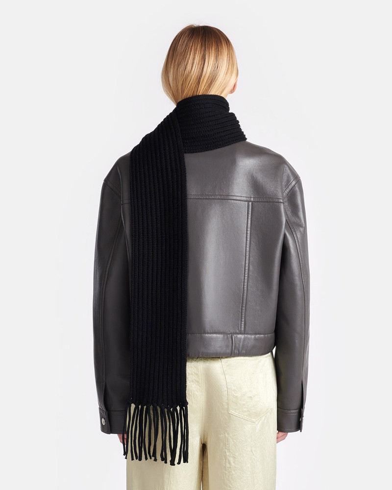 Cropped Regenerated Leather Jacket 3