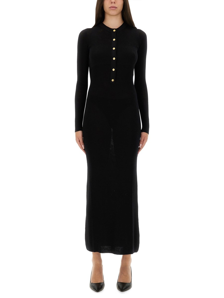 WOOL DRESS WITH BUTTONS - 1