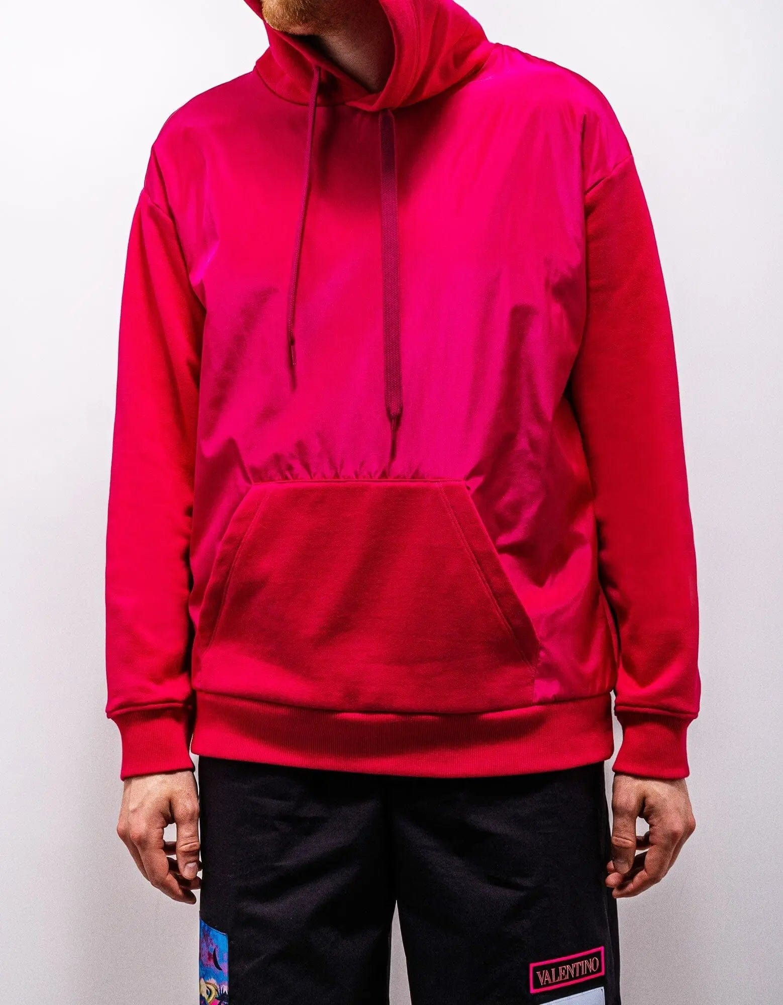 Valentino Pink Washed Taffeta Panel Hoodie - 3
