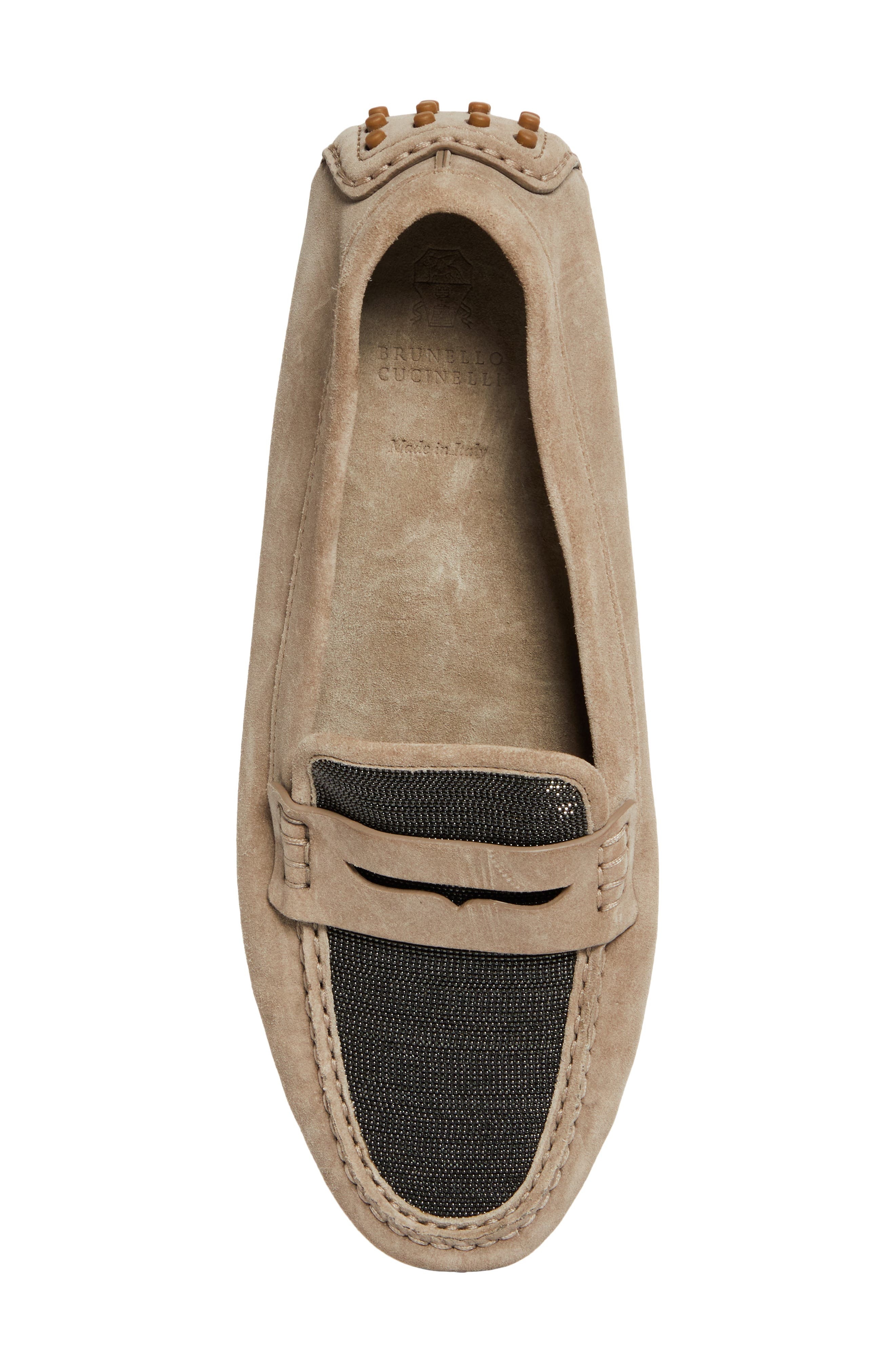 Brunello Cucinelli Monili Driving Shoe in C5859 Dark Beige at Nordstrom - 4