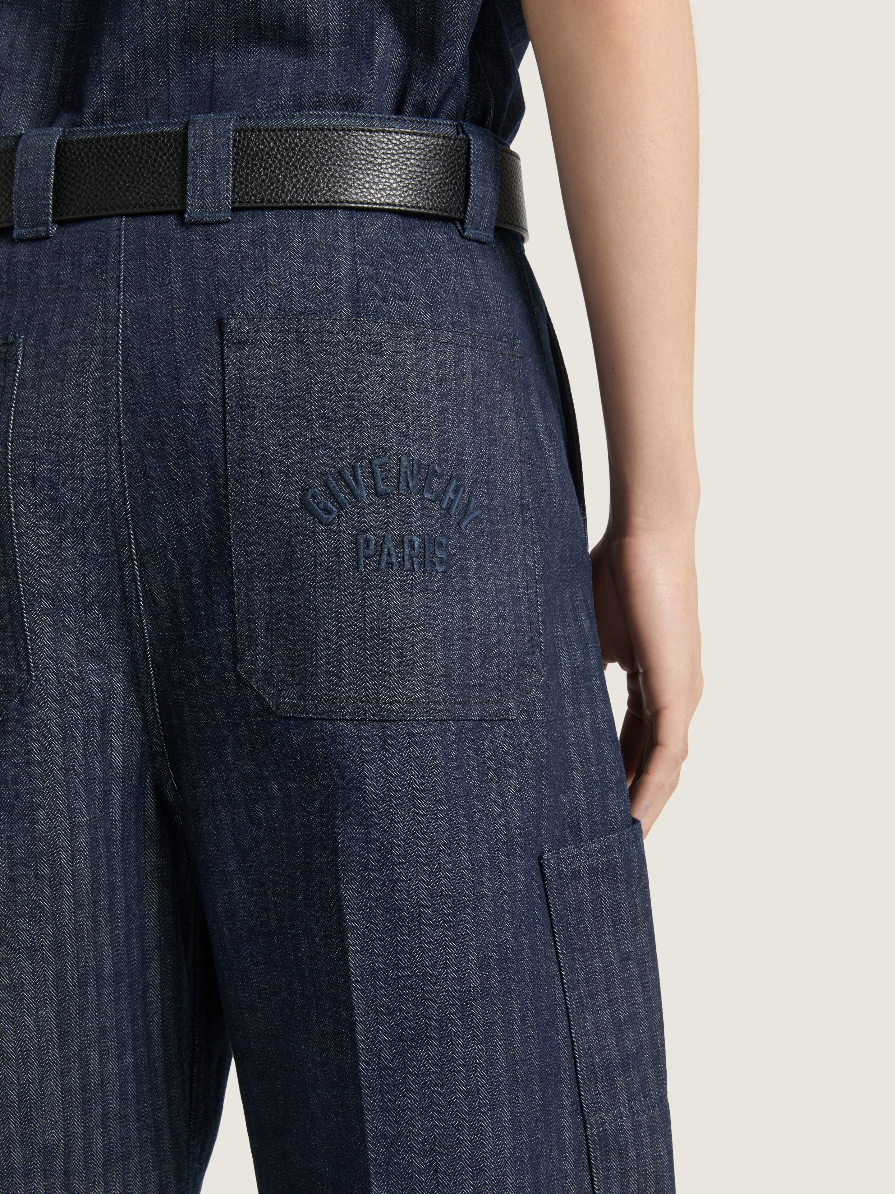 CARGO TROUSERS IN HERRINGBONE DENIM - 6