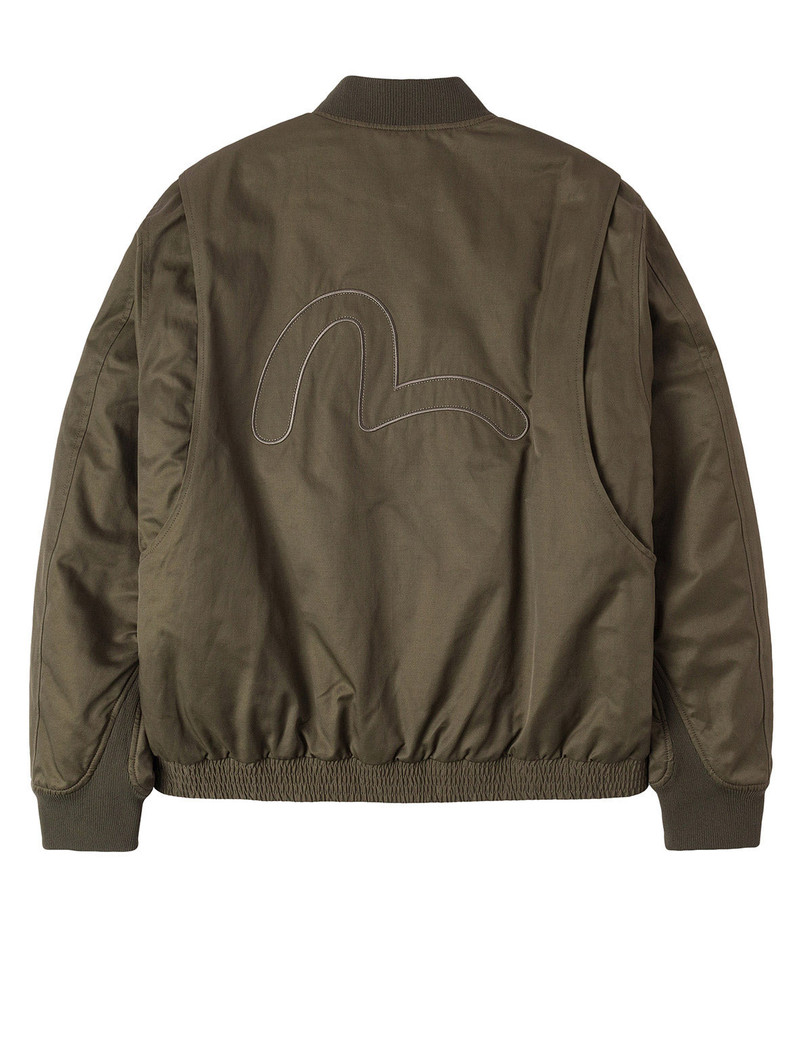 EVISU Multi Logo Badges Embroidery Regular Fit Padded Bomber Jacket outlook