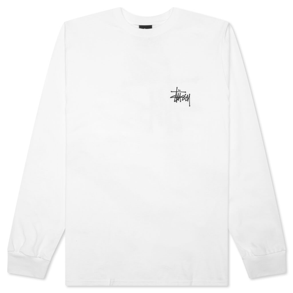 BASIC STUSSY L/S TEE - WHITE - 1