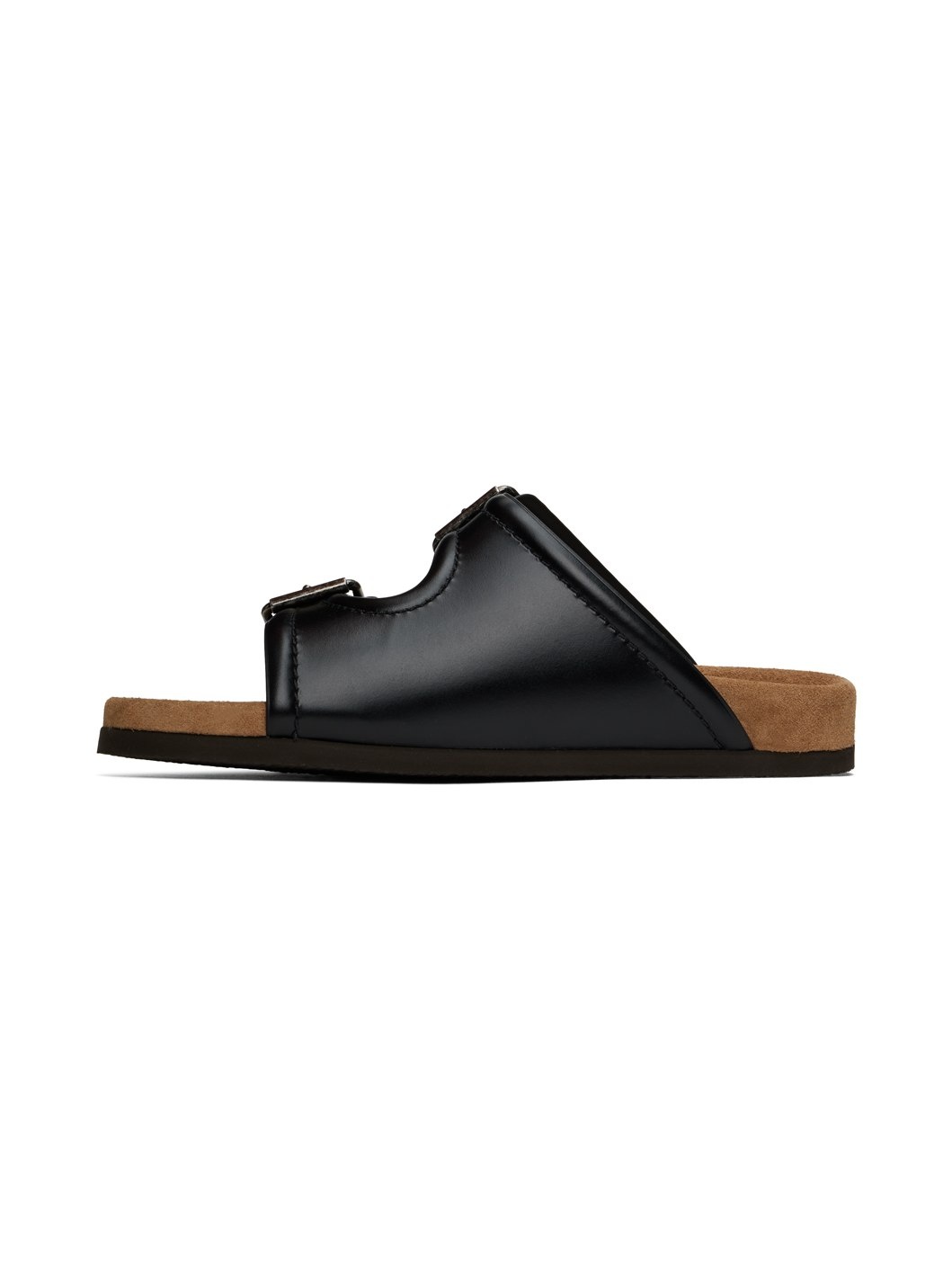 Black Fussfriend Calfskin Slides - 3