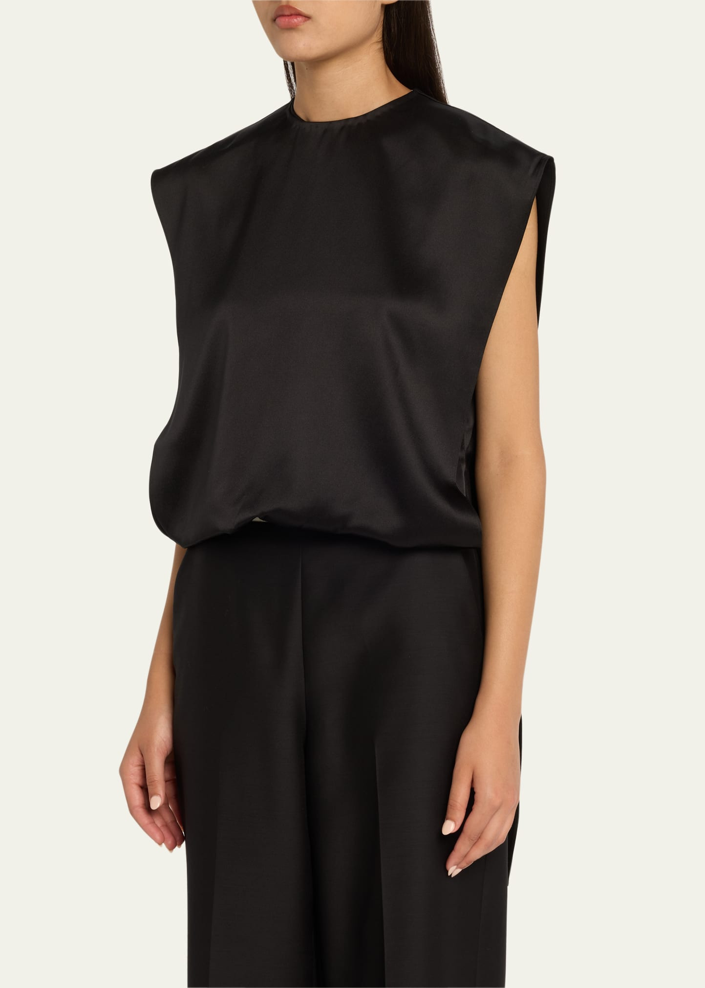 Athena Satin Sleeveless Cape Top - 4