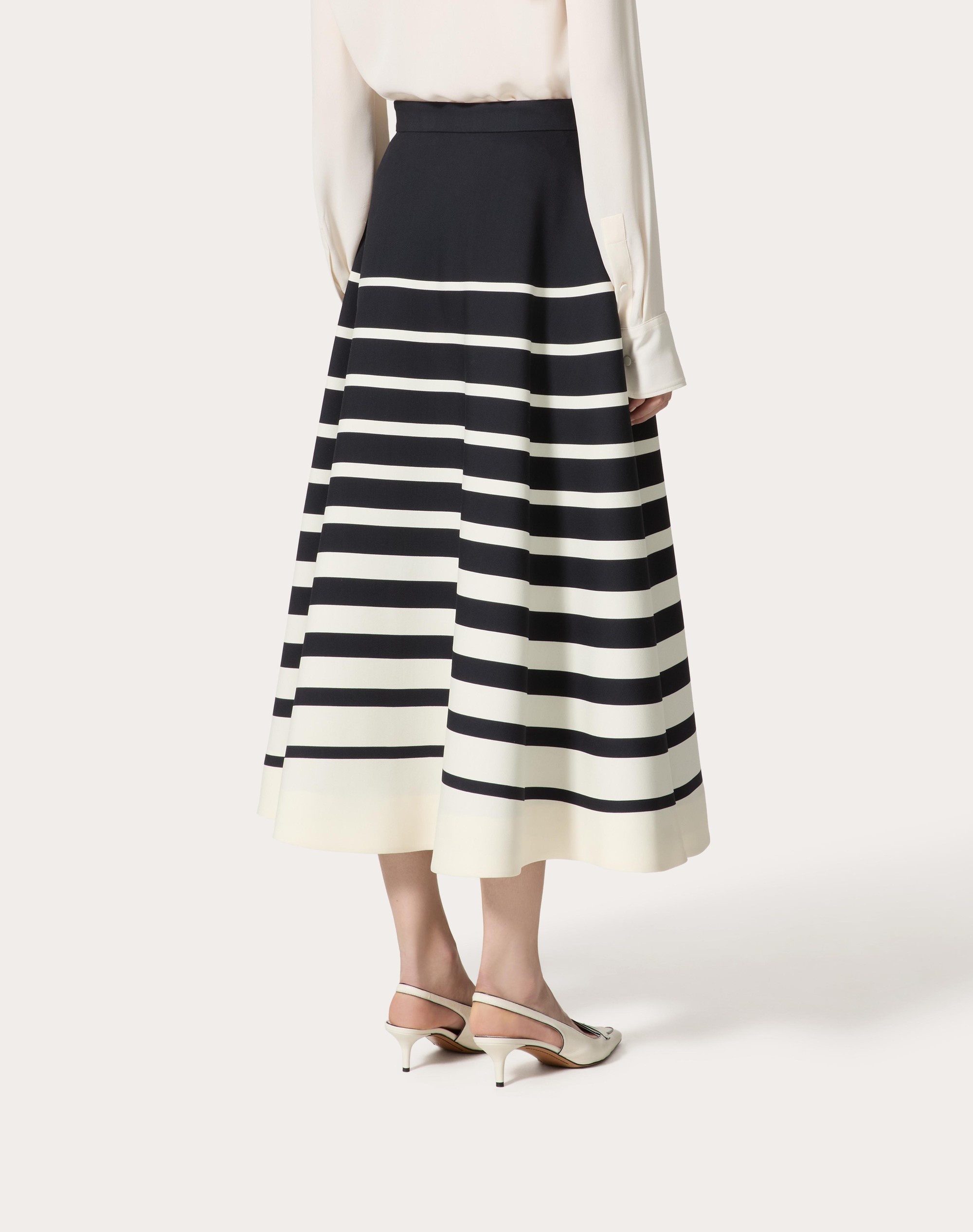 VALENTINO ROOMVIEW CREPE COUTURE MIDI SKIRT - 4