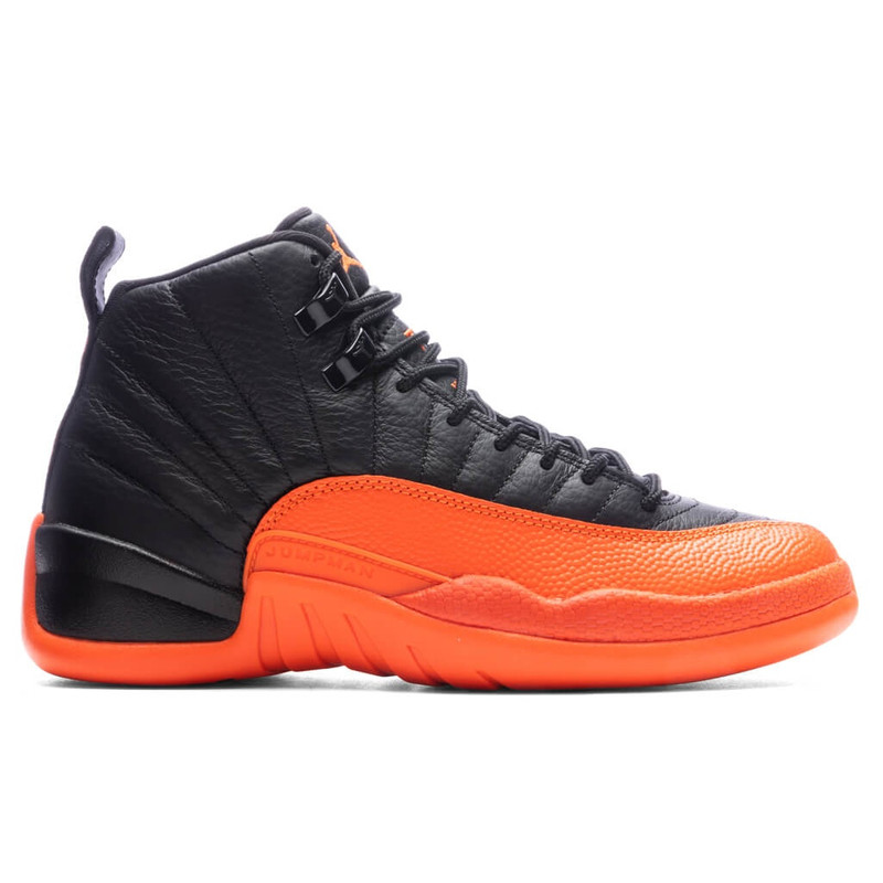 AIR JORDAN 12 RETRO WOMEN'S - BLACK/BRILLIANT ORANGE/WHITE - 1
