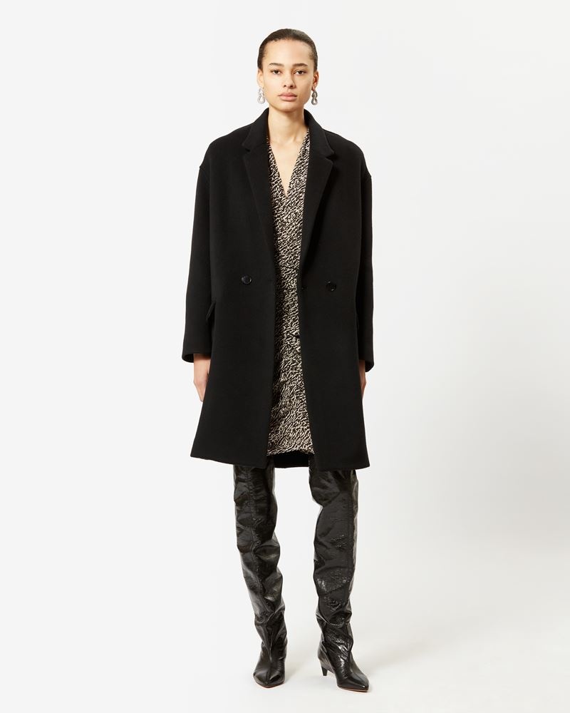 ISABEL MARANT Jilinka button-up virgin wool blend coat - Black