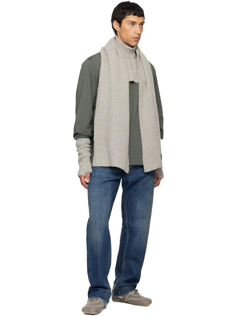 Gray Fisherman Knit Camionneur Scarf 3