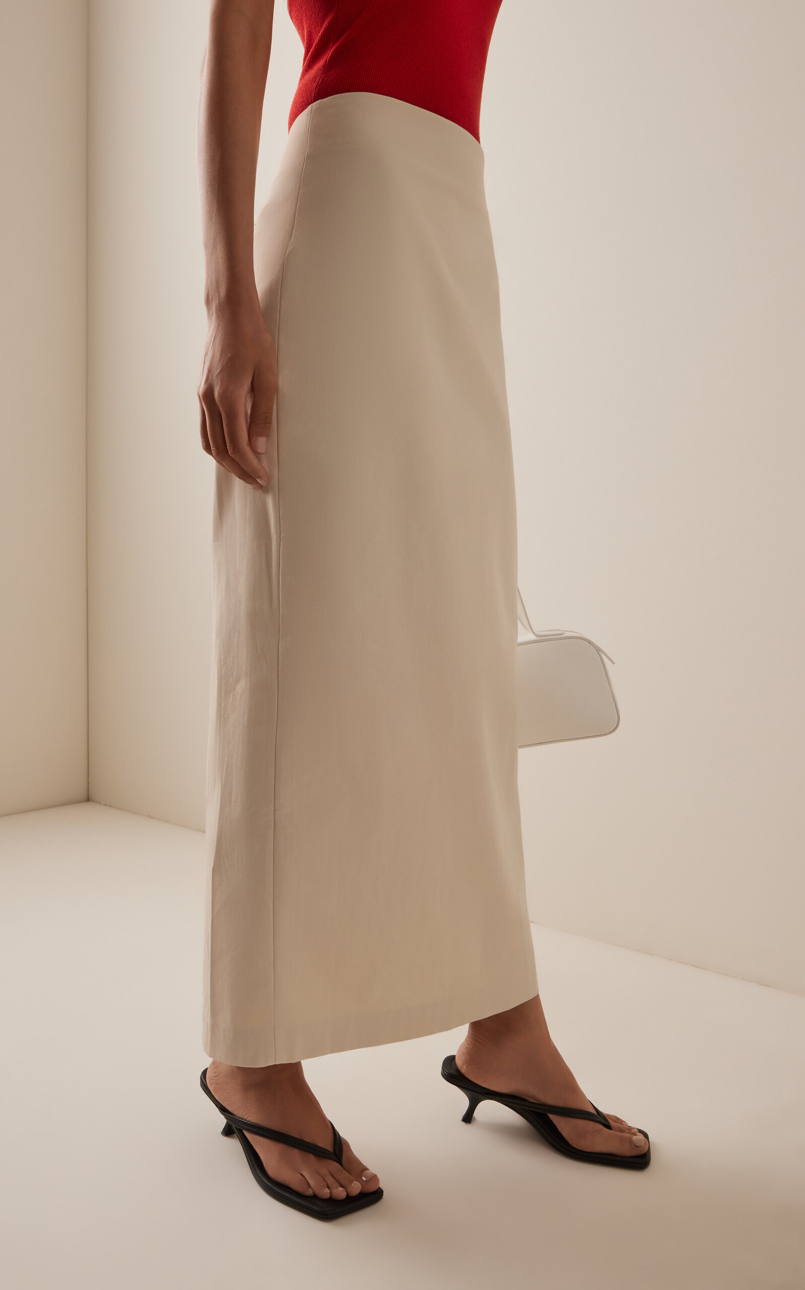 Minimal Column Maxi Skirt ivory - 3