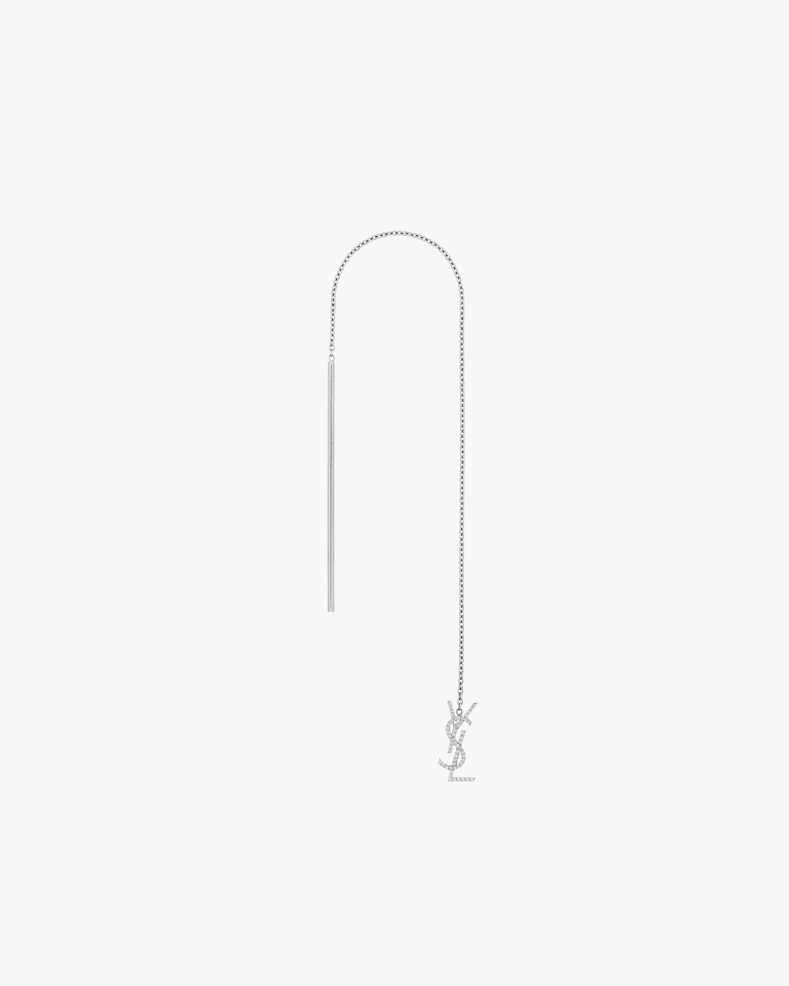 CASSANDRE DROP EARRING IN 18K GREY GOLD AND DIAMONDS - 2