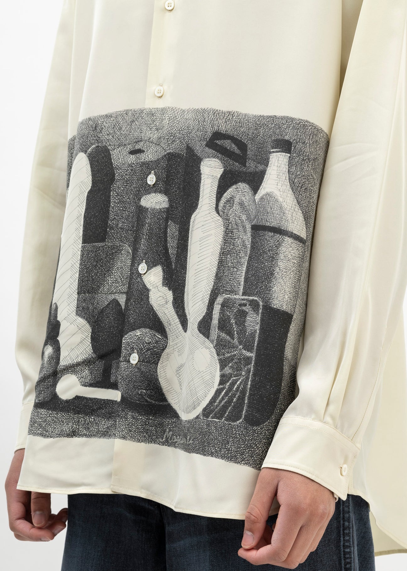 Beige Morandi Silk Shirt - 3
