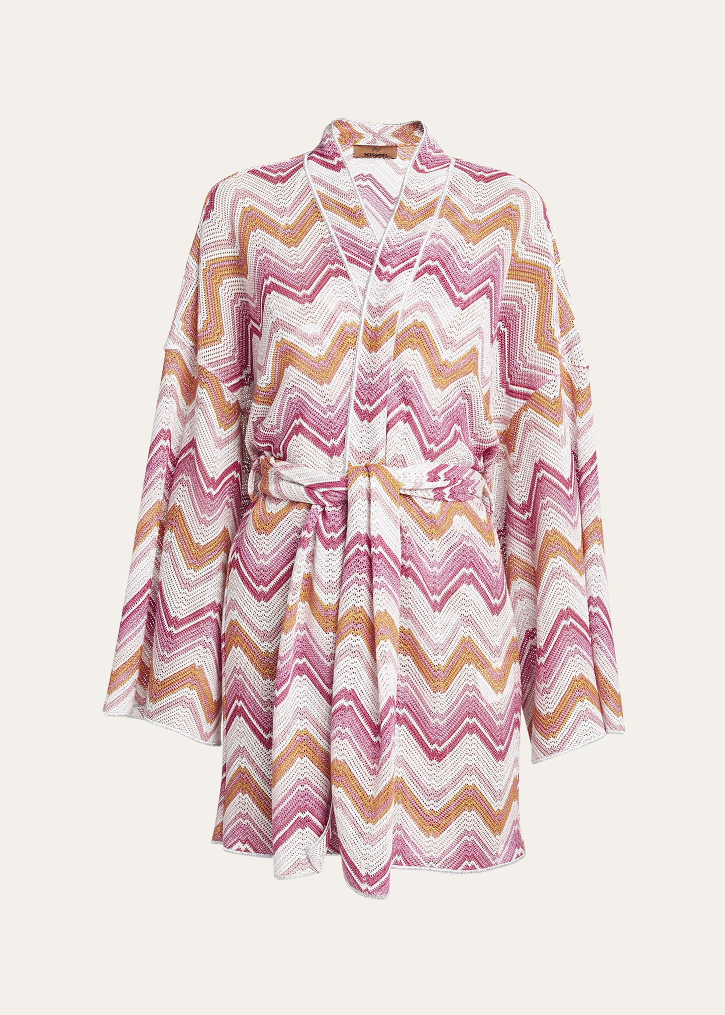 Microshaded Zig-Zag Kimono Coverup - 1