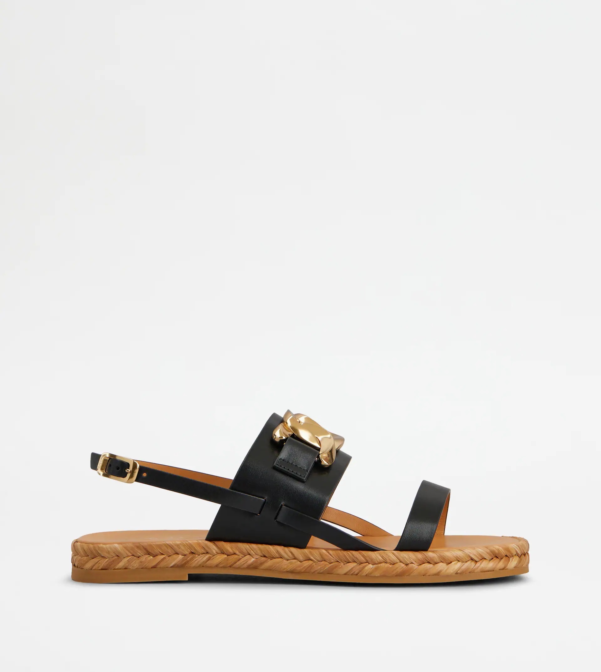 SANDALS IN LEATHER - BROWN - 1
