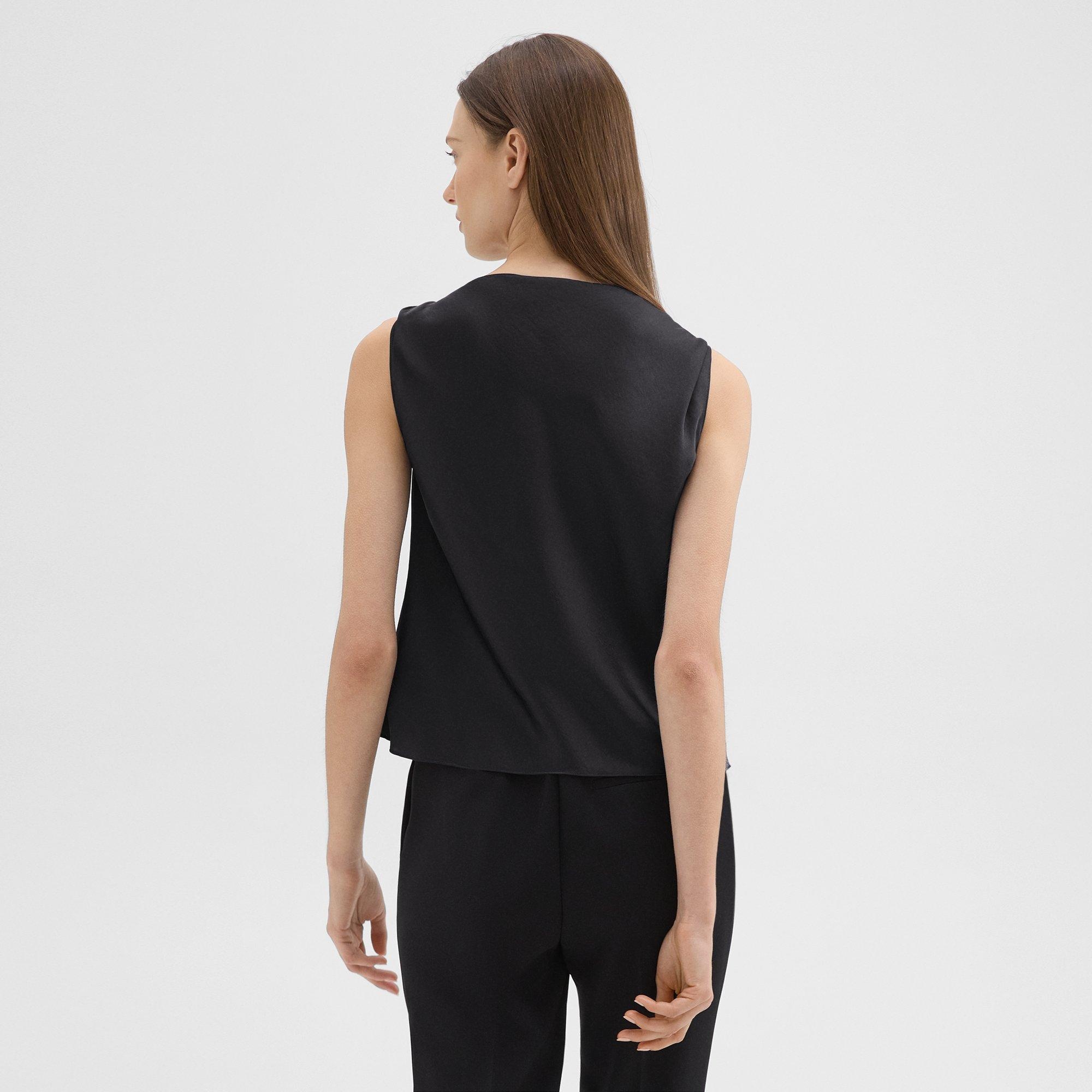 Cowl Neck Top in Crushed Satin - 3