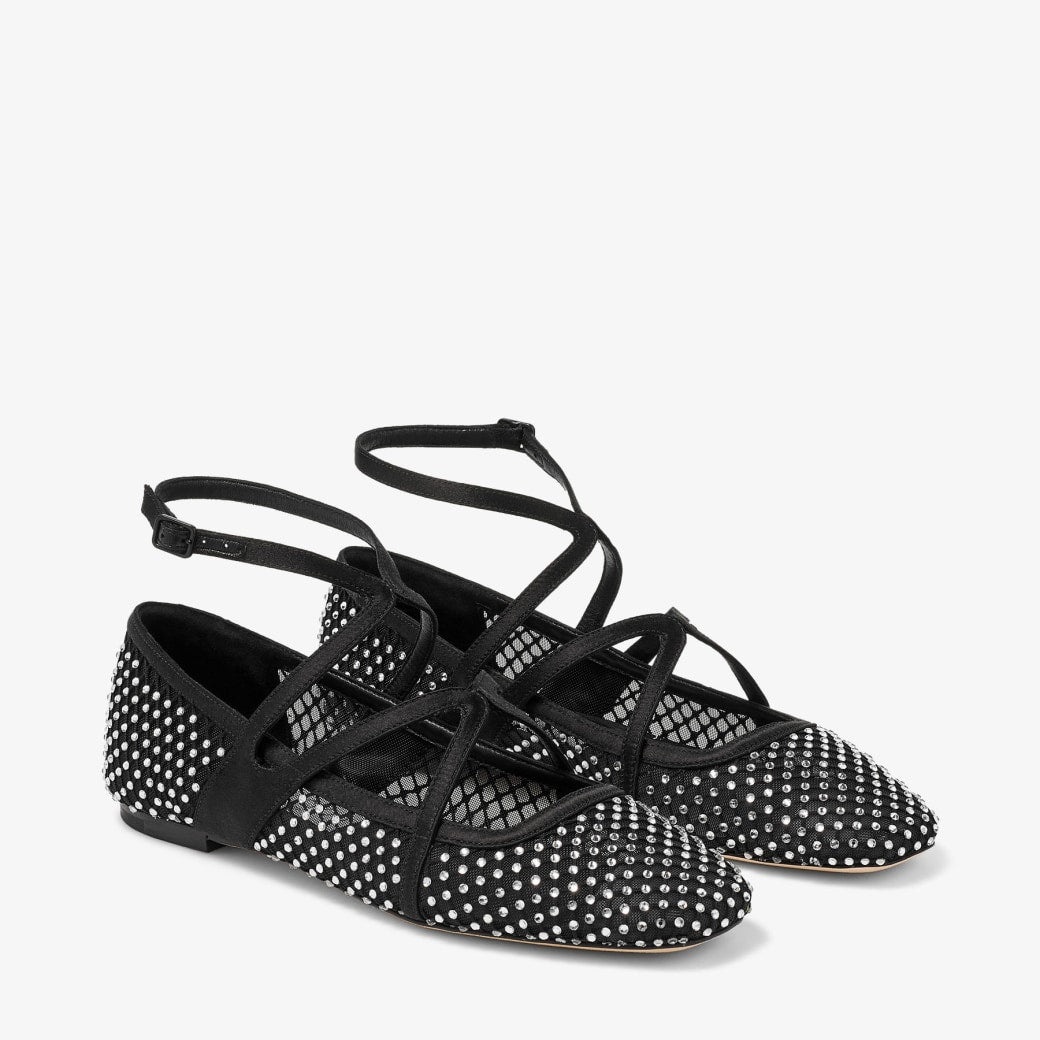 Jimmy Choo Astoria Satin Crystal Flats - 2