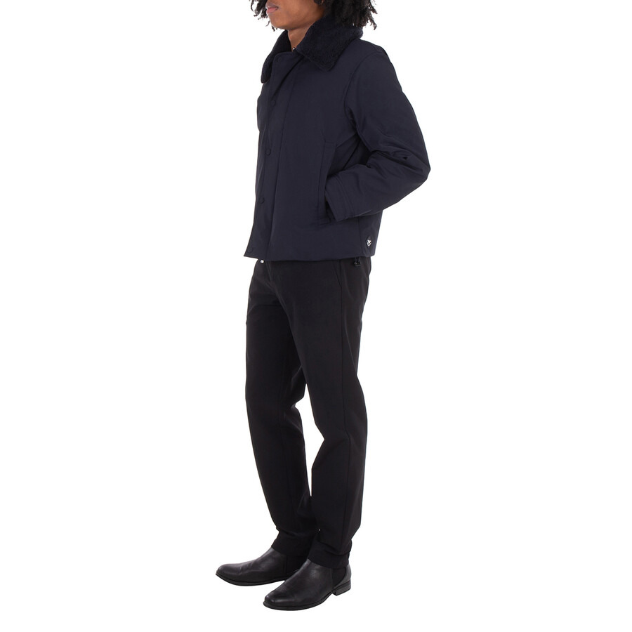 Emporio Armani Shearling Collar Nylon Twill Jacket - 3