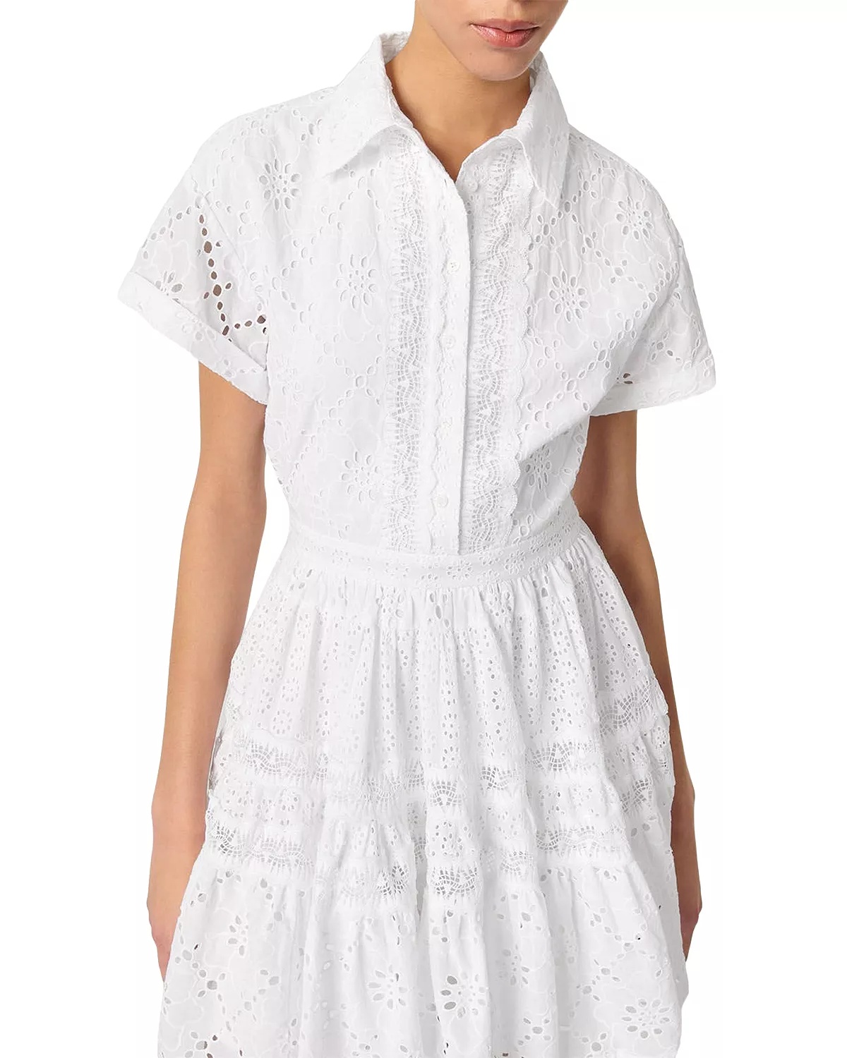 Embroidered Babydoll Dress - 7