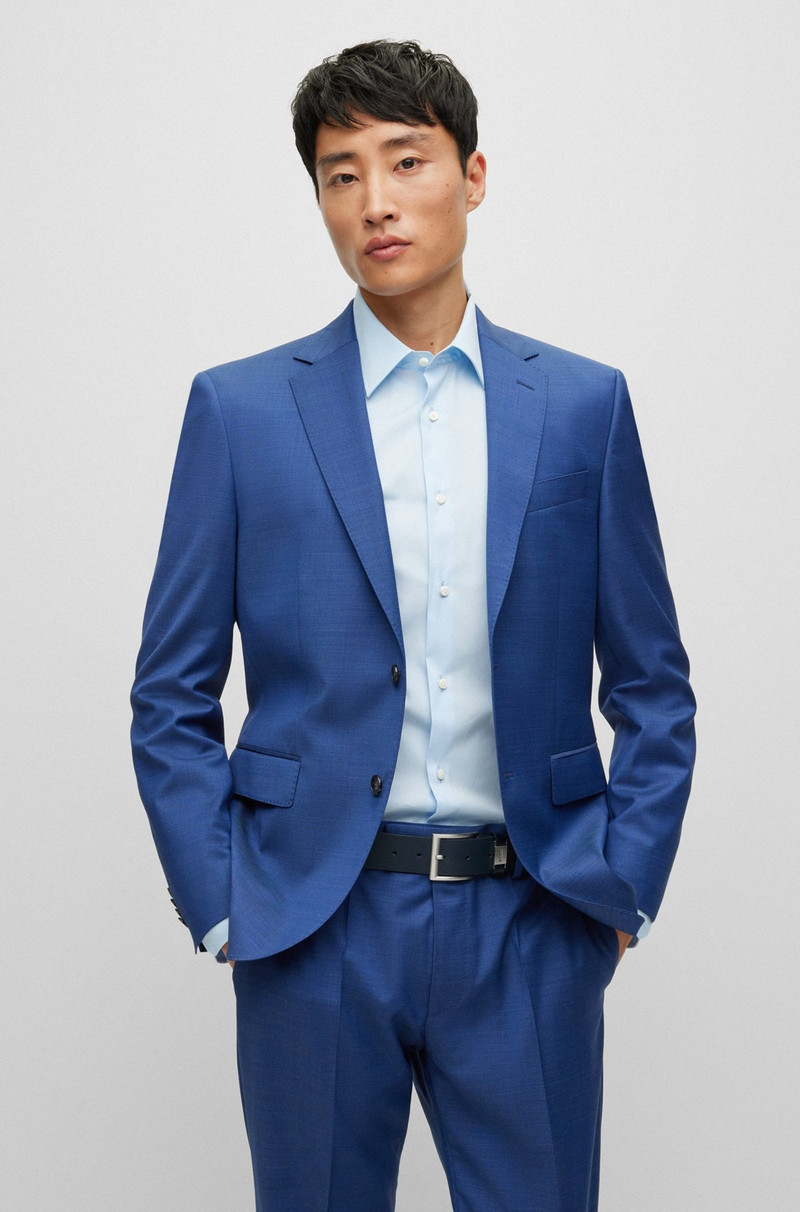 REGULAR-FIT SUIT IN A MICRO-PATTERNED WOOL BLEND 3