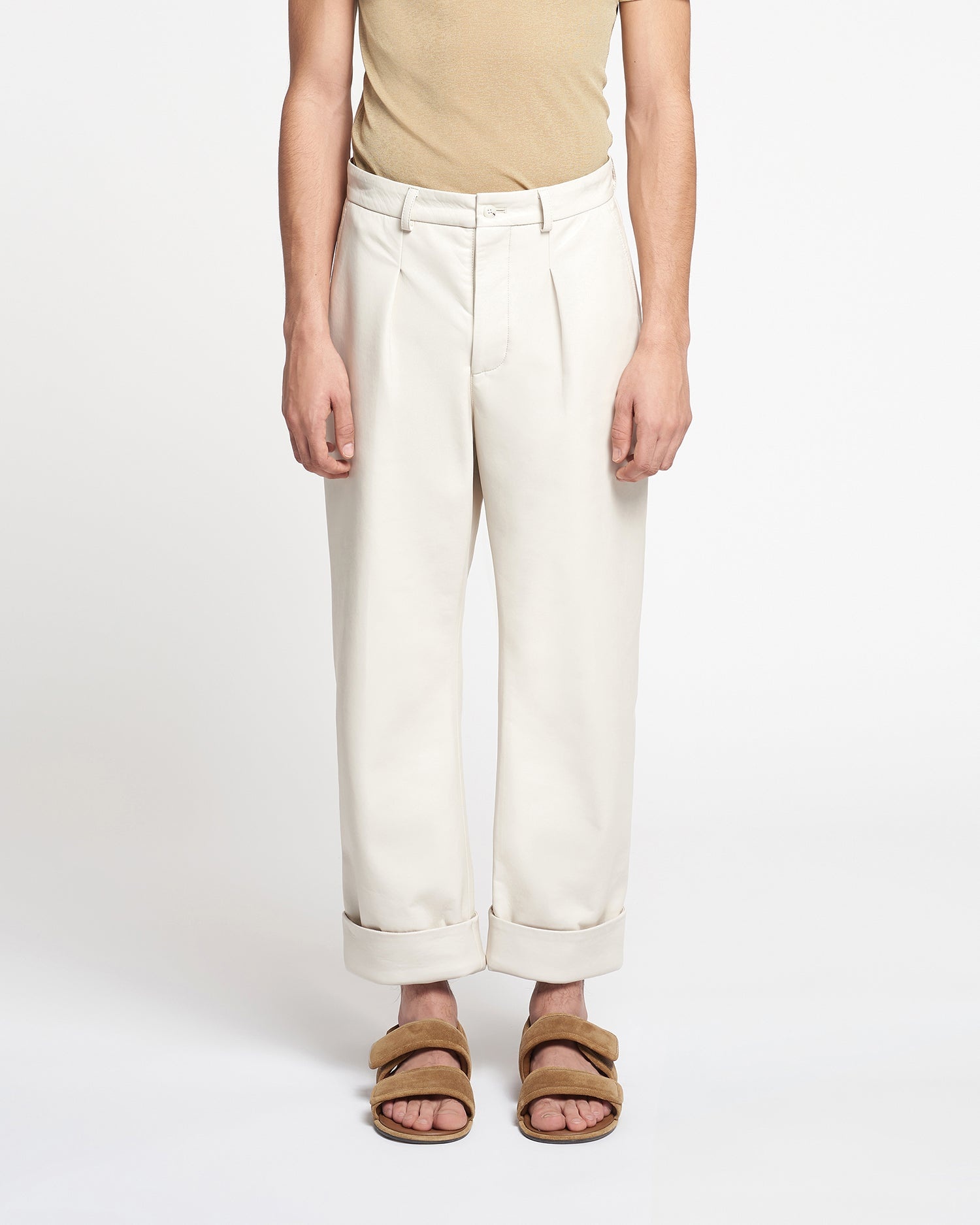 Regenerated Leather Tapered Pants - 2
