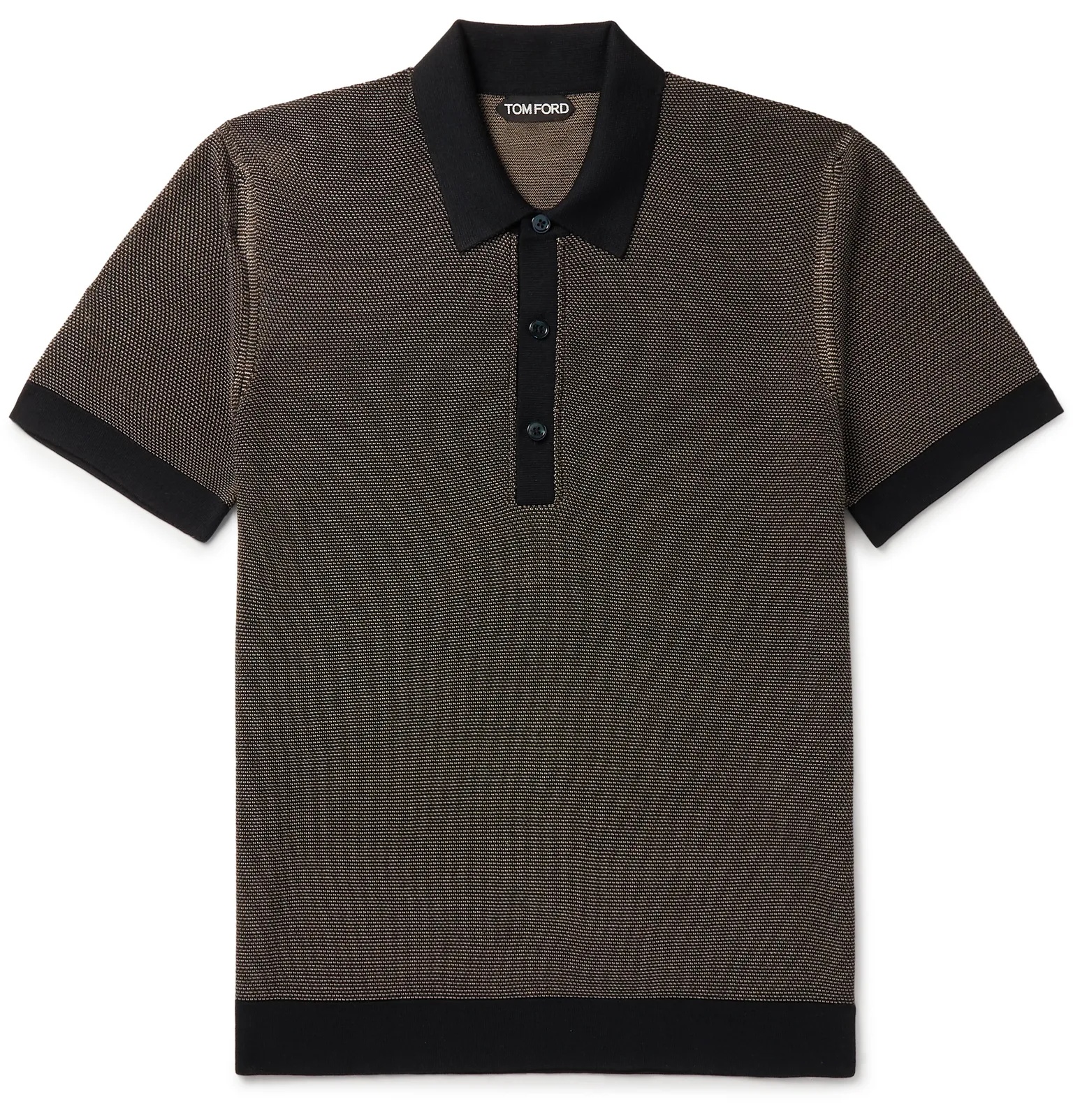 Textured Silk and Cashmere-Blend Polo Shirt - 1