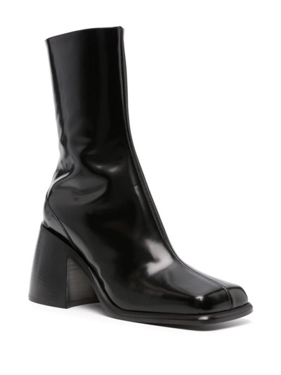WANDLER 80mm square-toe leather boots outlook