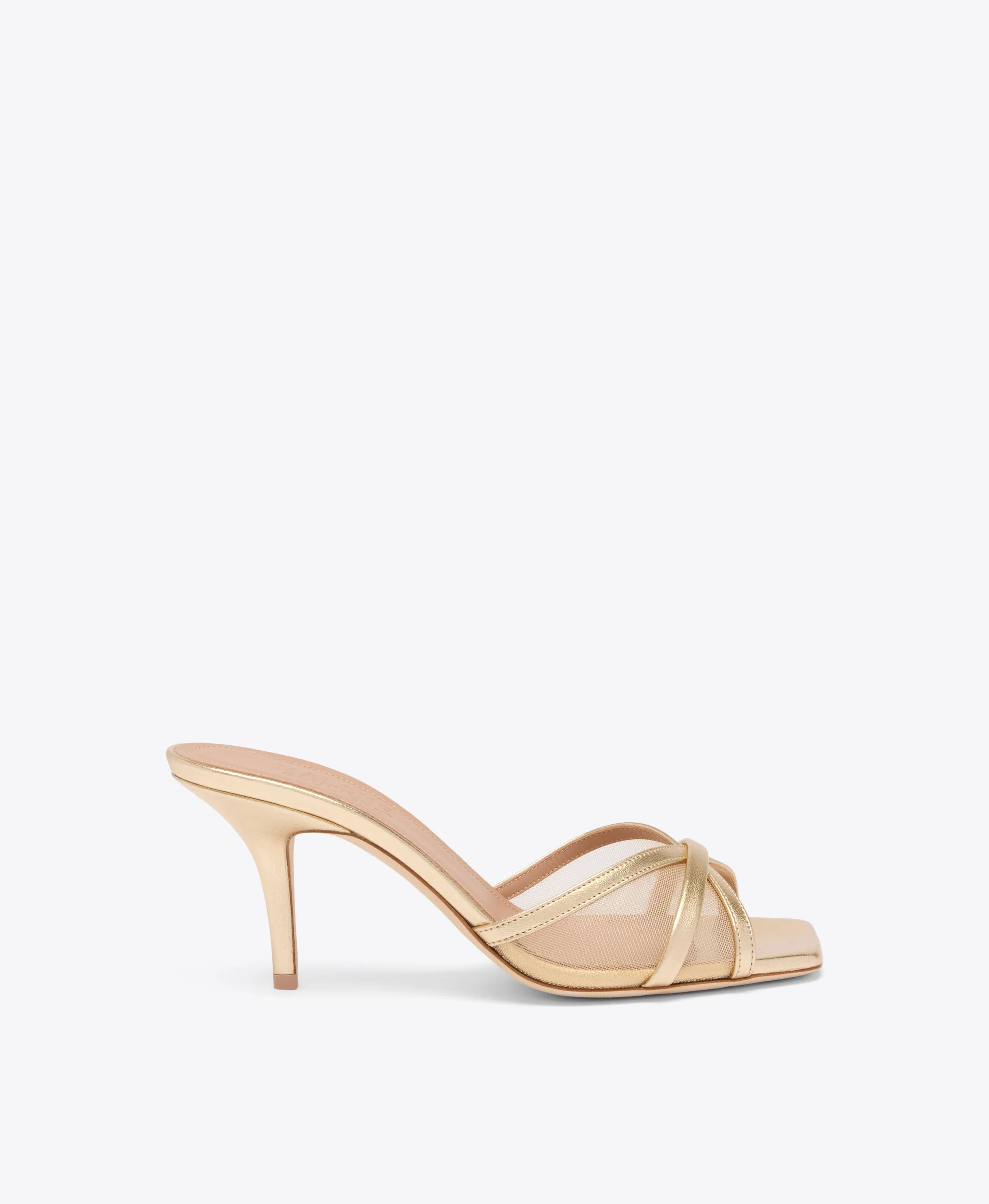 Perla 70 Gold Mesh Heeled Sandals - 1