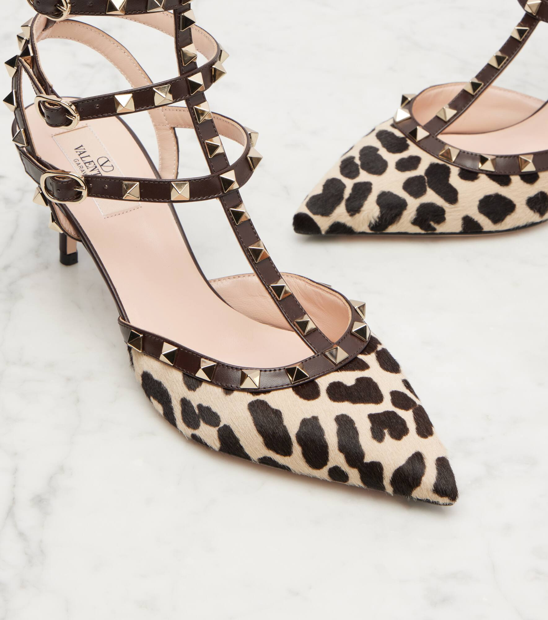 Rockstud 65 calf hair pumps - 5