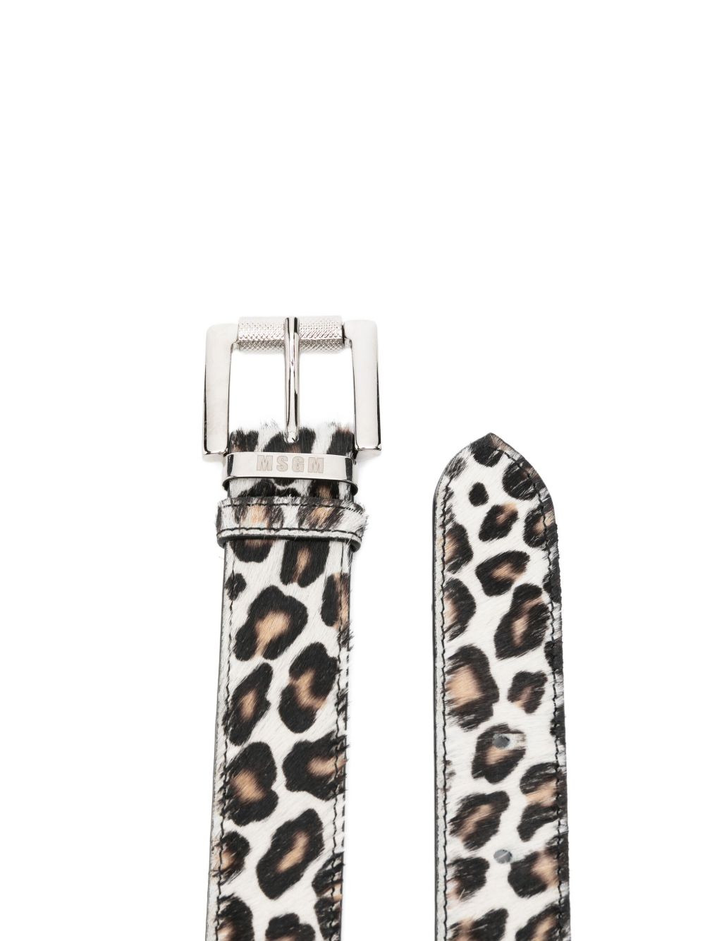 leopard-print calf-hair belt - 2