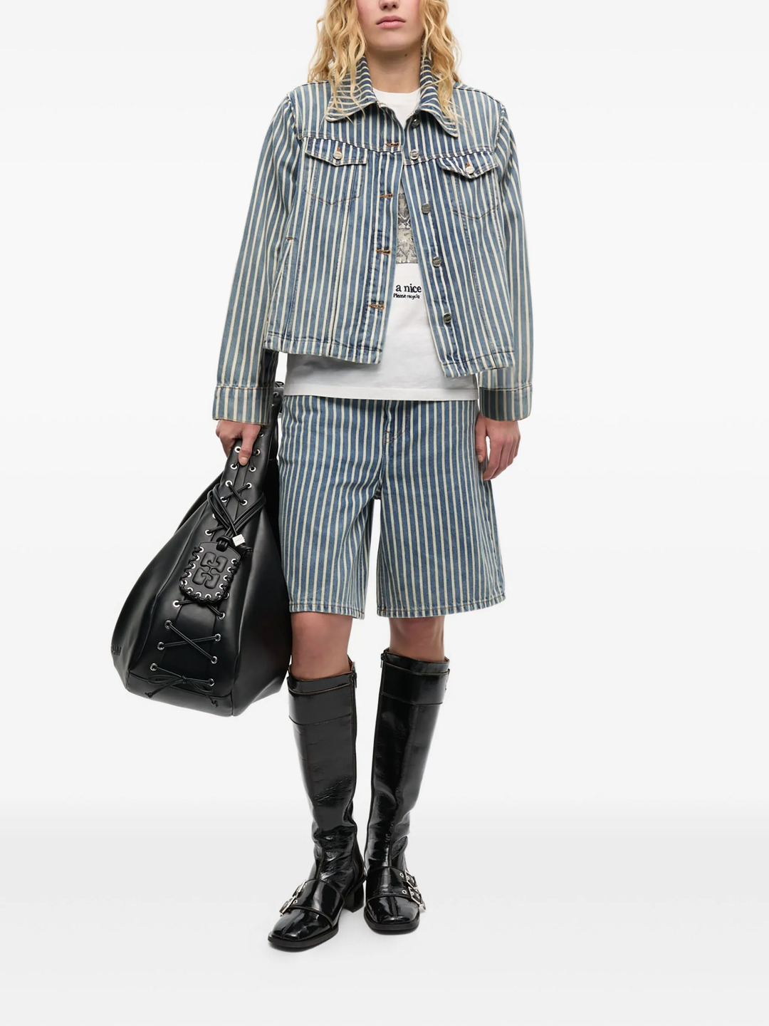 Light Stripe Denim Jacket - 2