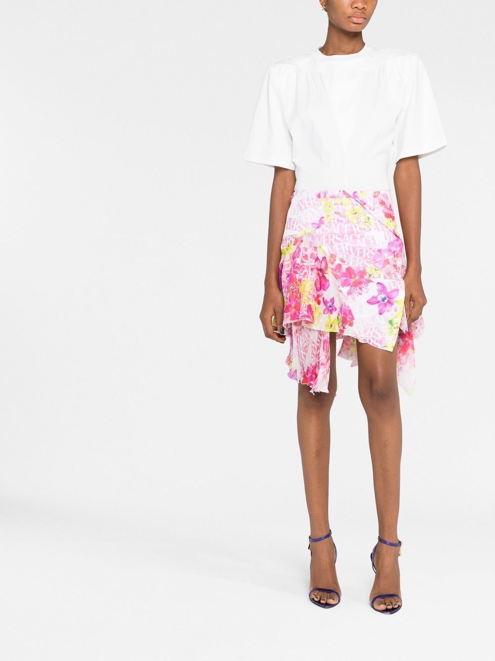 floral-print asymmetric skirt - 2