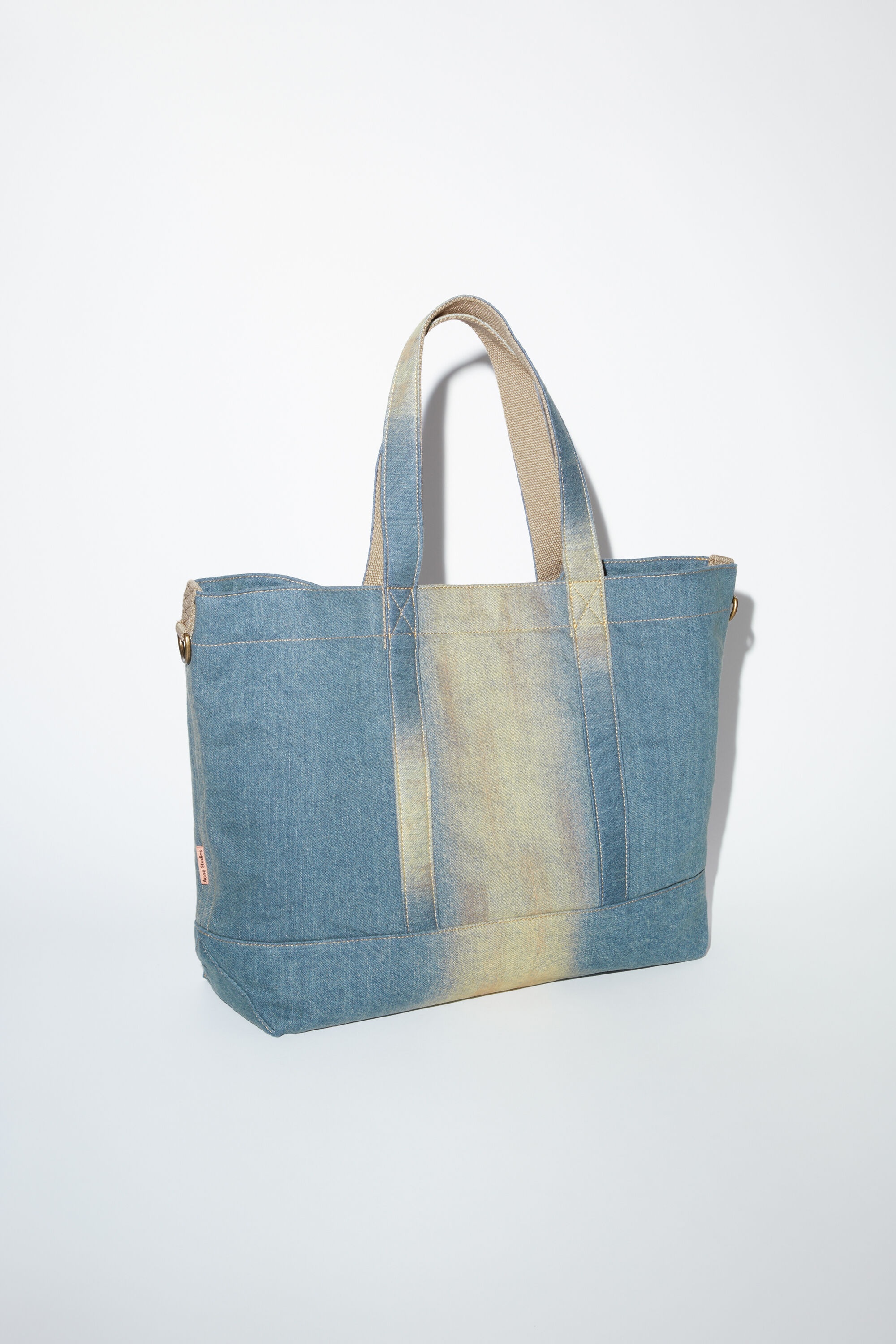 Denim tote bag - Light blue/beige - 4